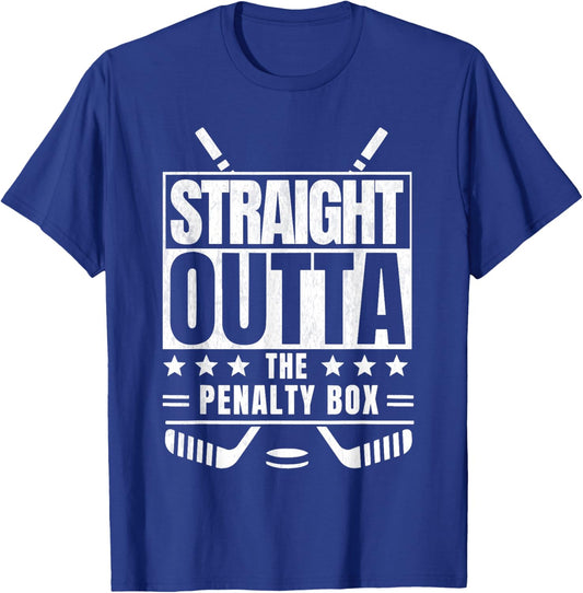Youth Straight Outta the Penalty Box Kids Funny Boys & Girls T-Shirt - T-Shirt | Royal