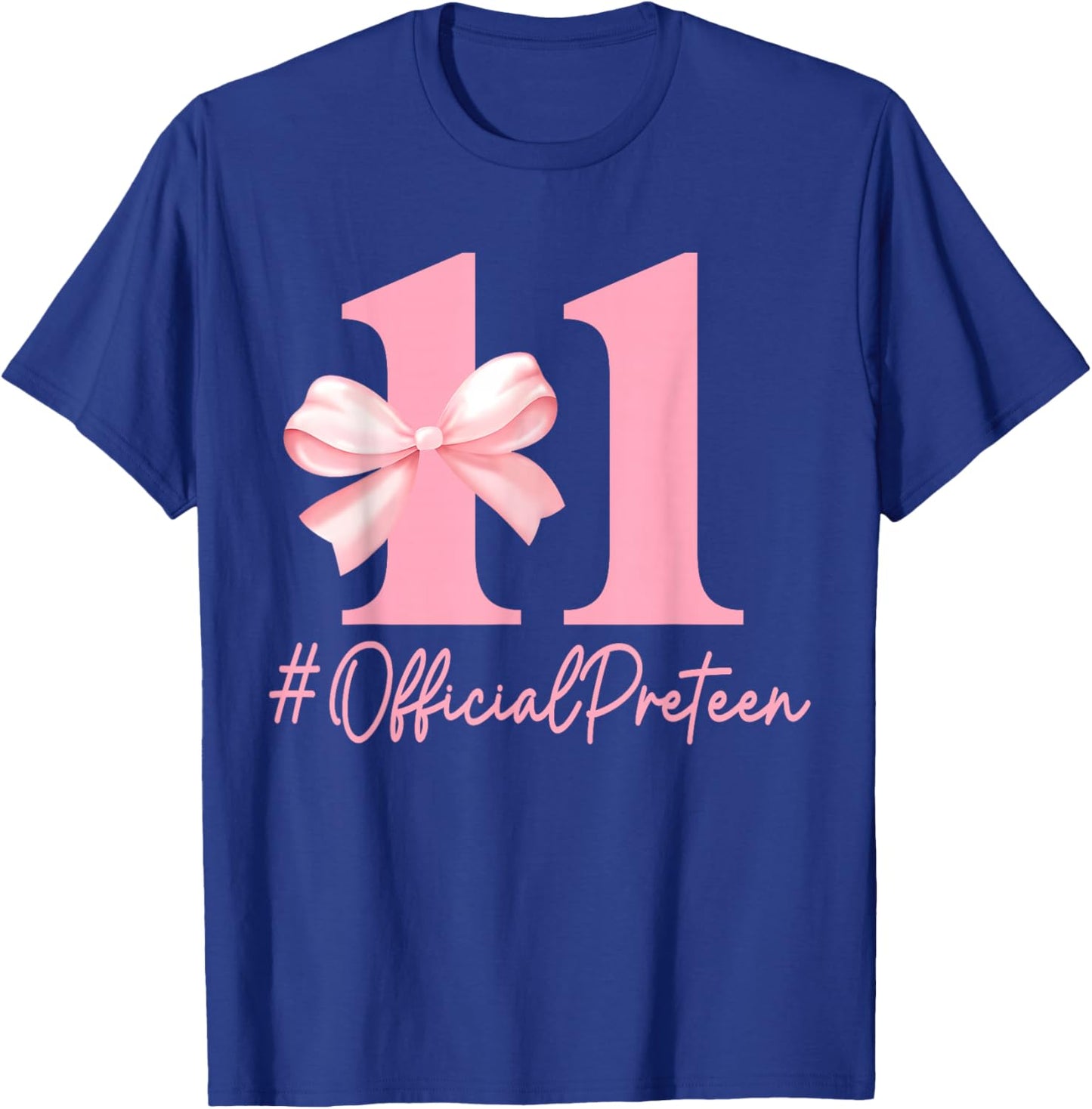 Birthday Girl Pink Coquette Bow 11 Year Old Aesthetic Girly T-Shirt - T-Shirt | Royal