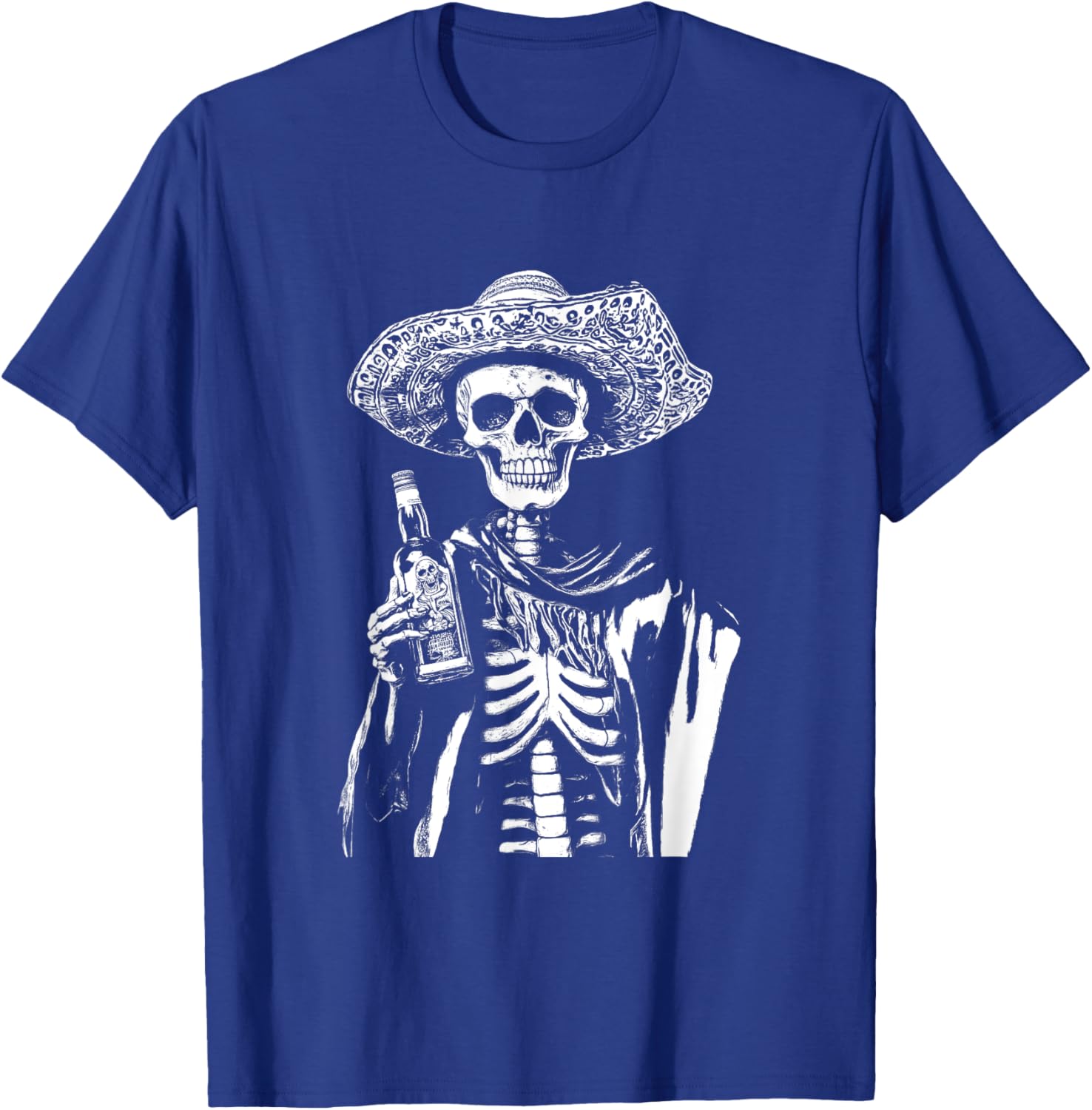 Vintage Skeleton Tequila Mexico Dia De Los Muertos Mexican T-Shirt - T-Shirt | Royal