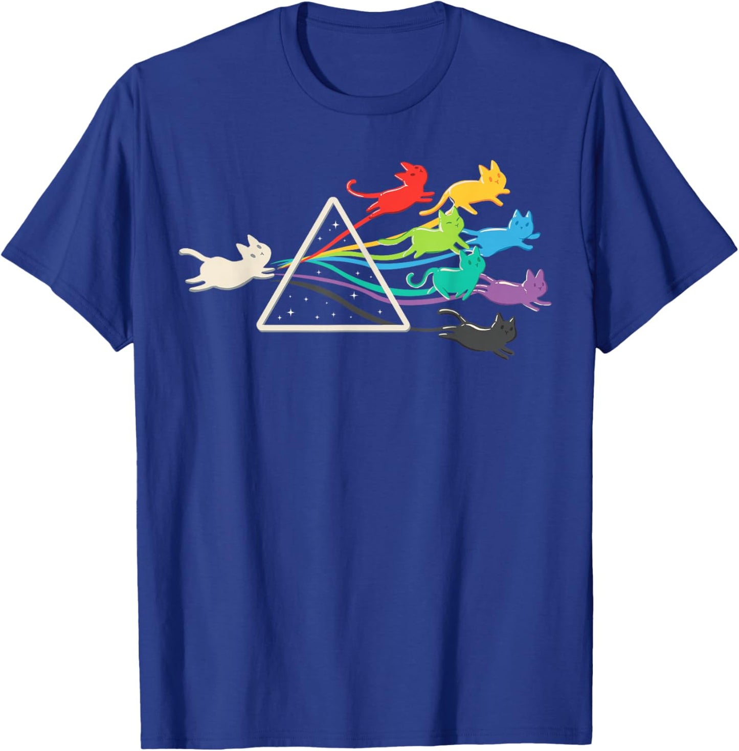 Cat Prism Rainbow Light - Physics - Science Spectral Cat T-Shirt - T-Shirt | Royal