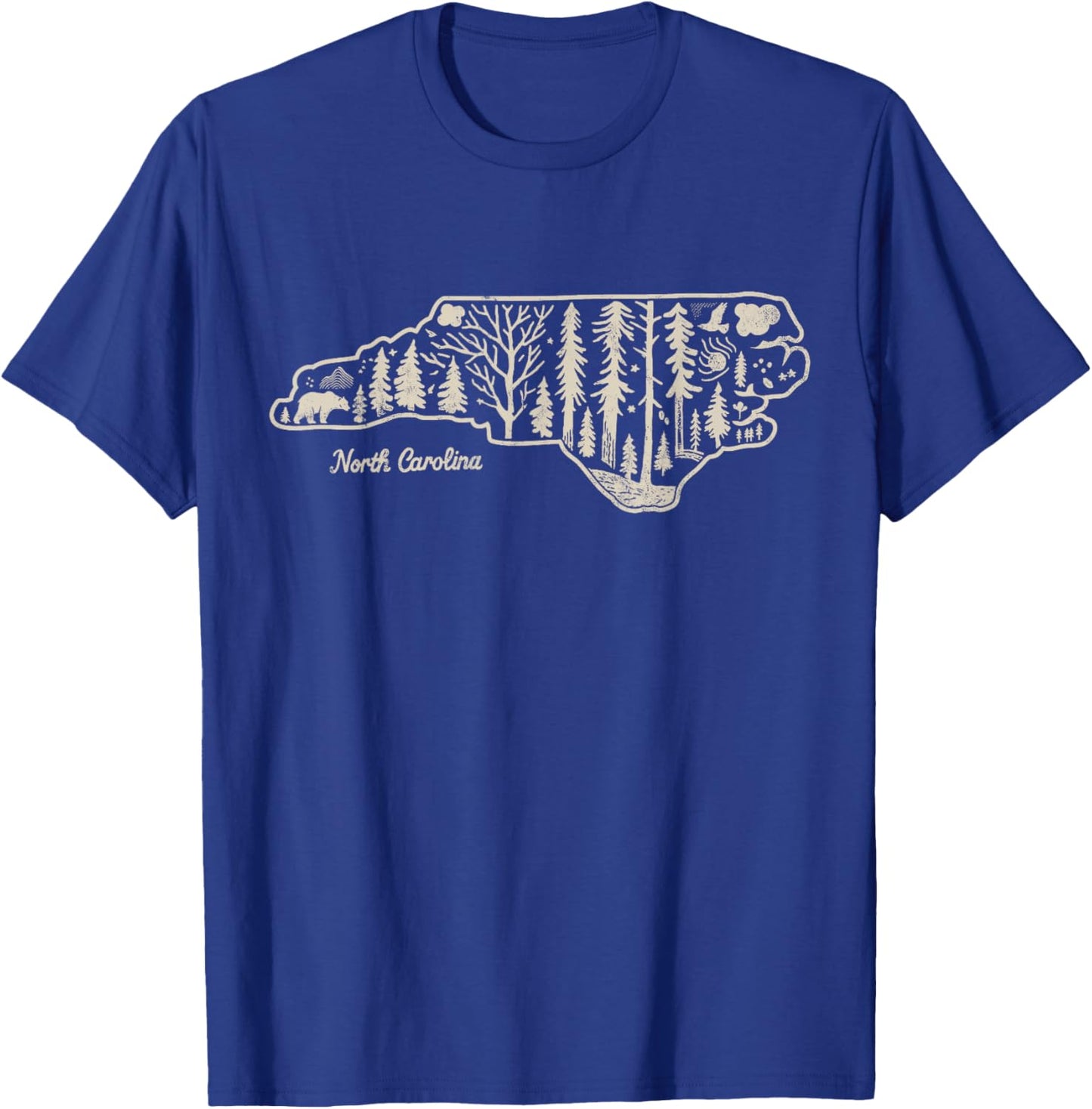 Vintage North Carolina USA Outdoor T-Shirt - T-Shirt | Royal