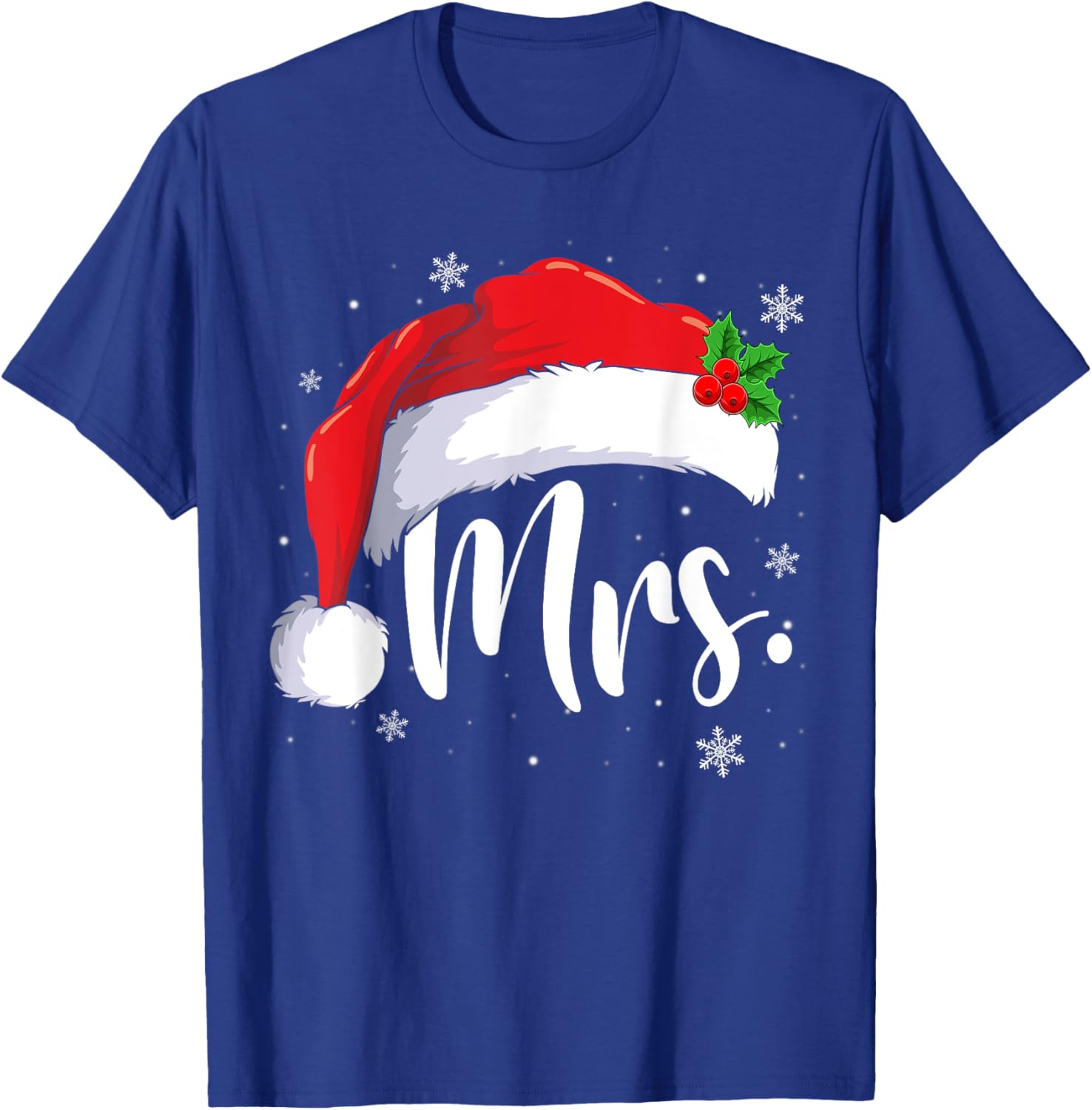 Mr and Mrs Claus Couples Matching Christmas Pajamas Santa T-Shirt - T-Shirt | Royal