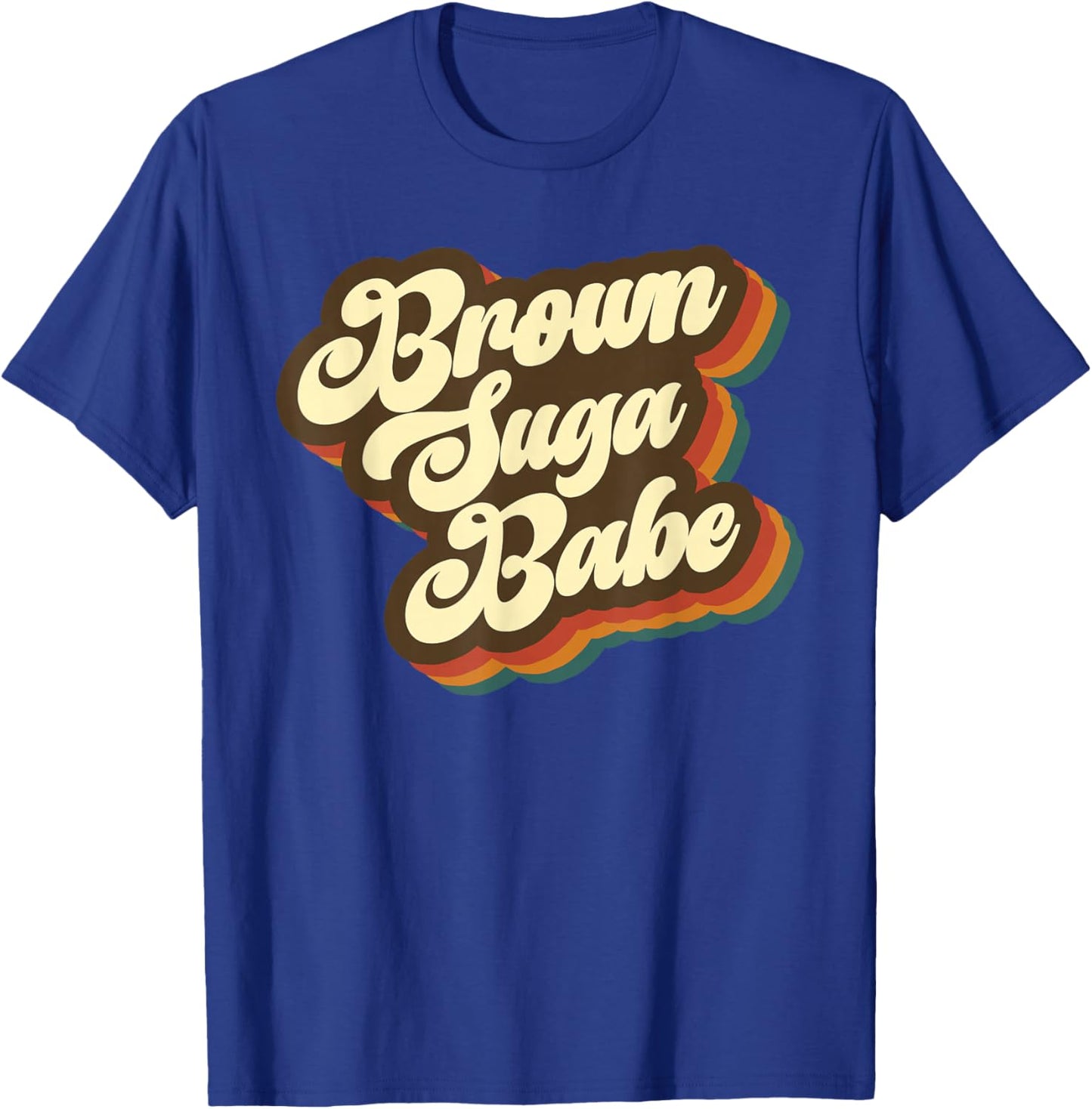 Brown Suga Babe Afro Woman Vintage 70s 80s T-Shirt - T-Shirt | Royal
