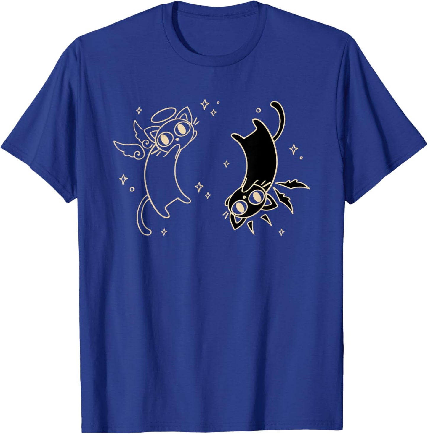 Y2K 90s Ying Yang Cat Tomcat Evil and Sweet T-Shirt - T-Shirt | Royal