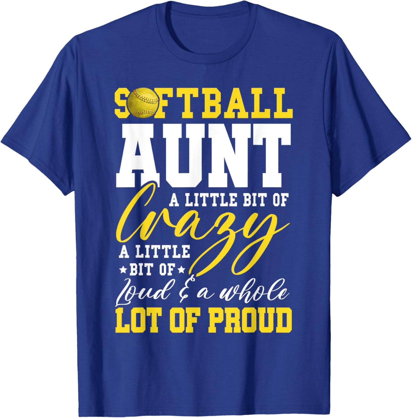 Softball Aunt Proud Aunt Of A Softball Player Aunt T-Shirt - T-Shirt | Royal