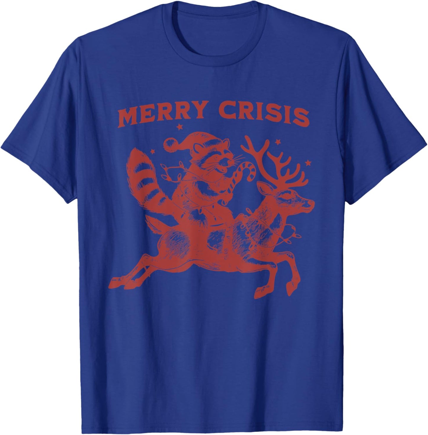 Merry Crisis Funny Xmas Christmas T-Shirt - T-Shirt | Royal