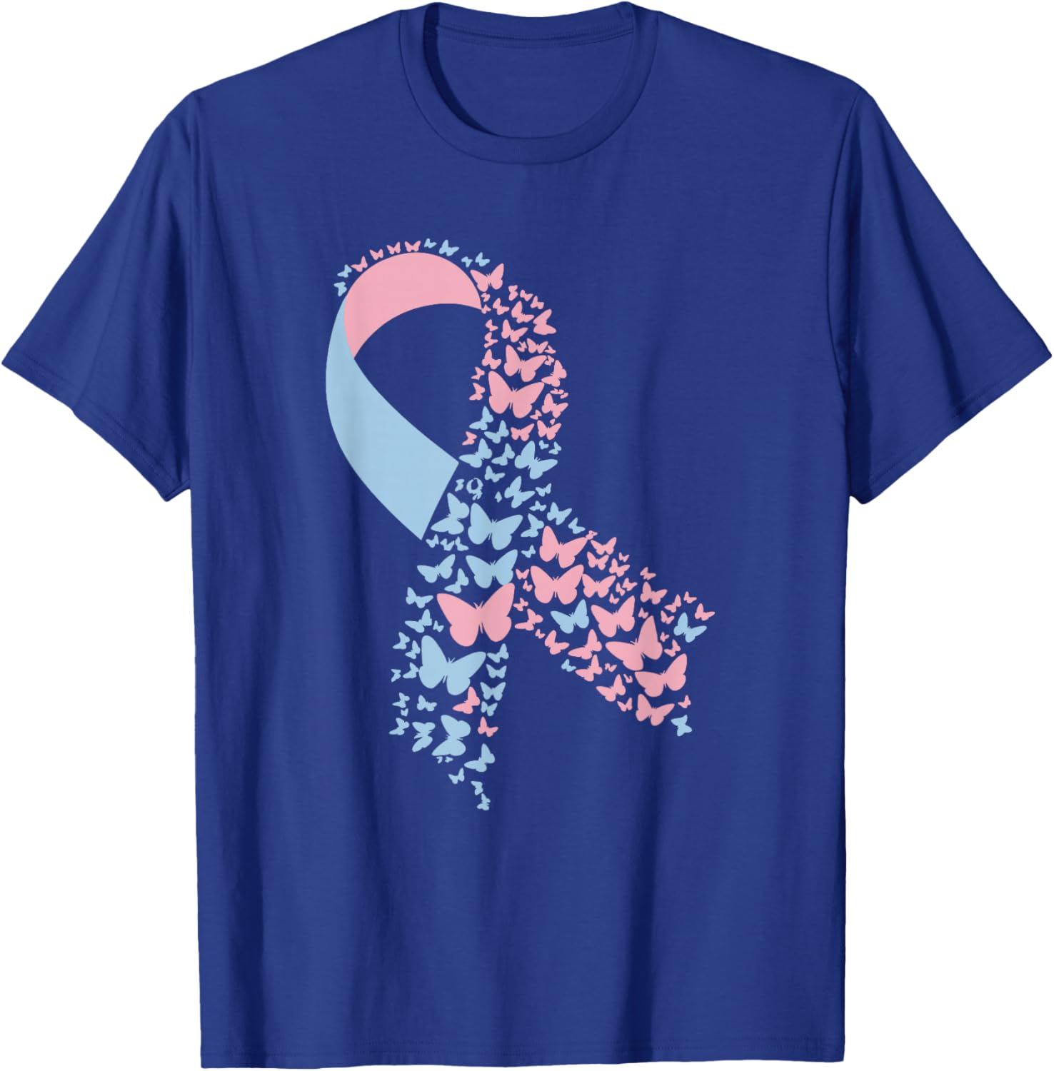 Butterfly Ribbon Pregnancy And Infant Loss Awareness Month T-Shirt - T-Shirt | Royal