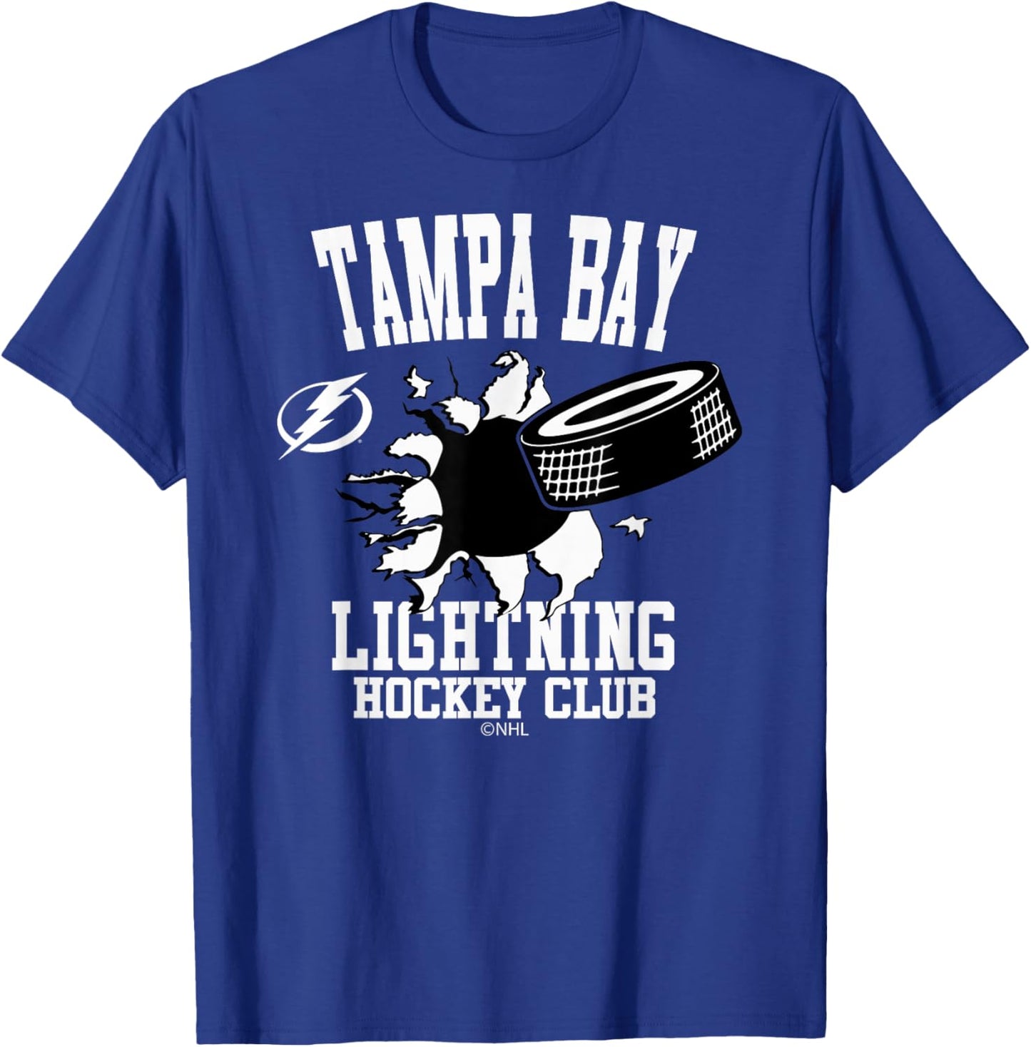 Tampa Bay Lightning Puck Burst Royal Officially Licensed T-Shirt - T-Shirt | Royal