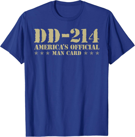 DD-214 America's Official Man Card Veteran Day Retro Army T-Shirt - T-Shirt | Royal
