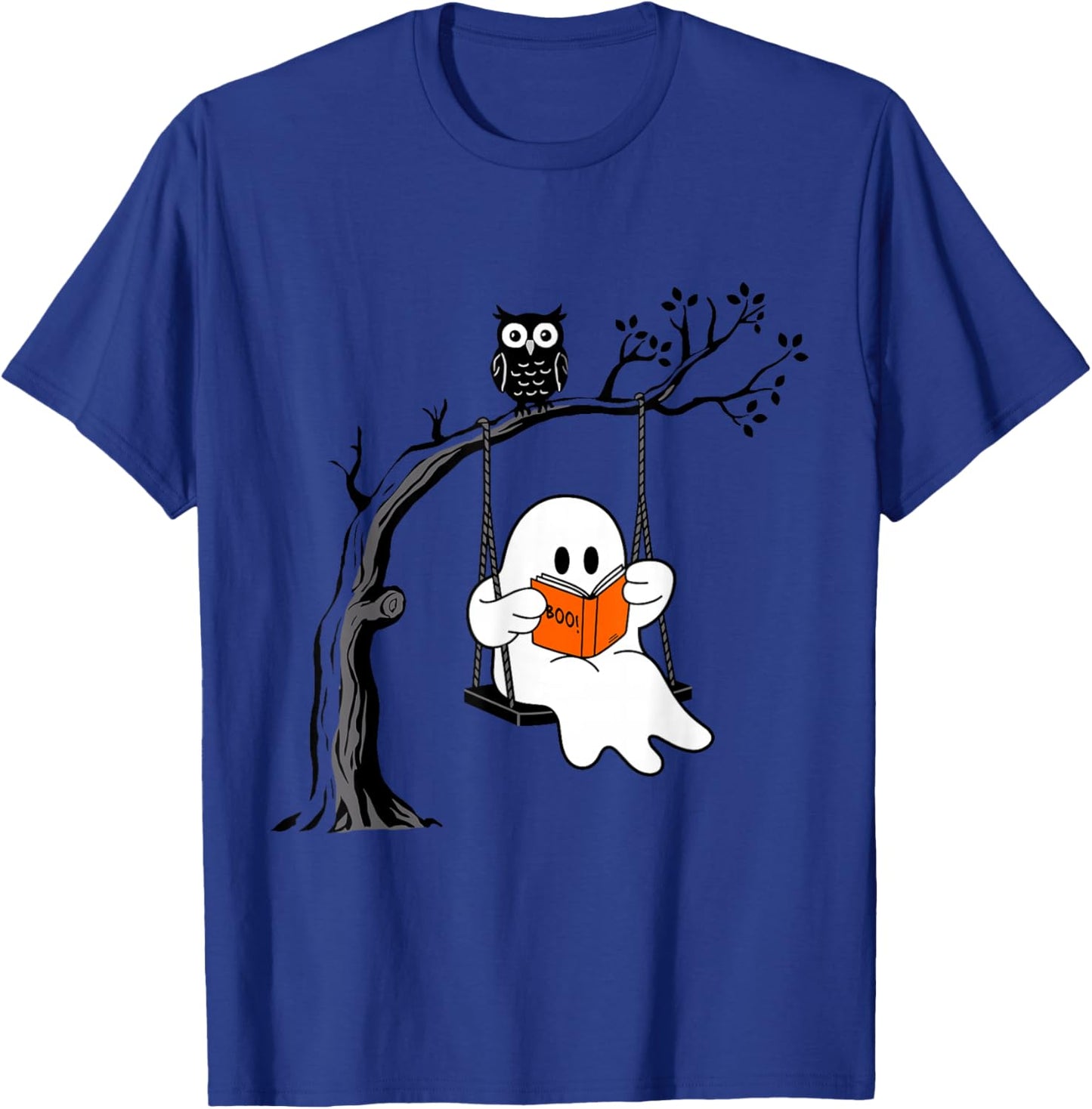 Halloween Ghost Swing Reading Vintage Costume Women Kids Men T-Shirt - T-Shirt | Royal