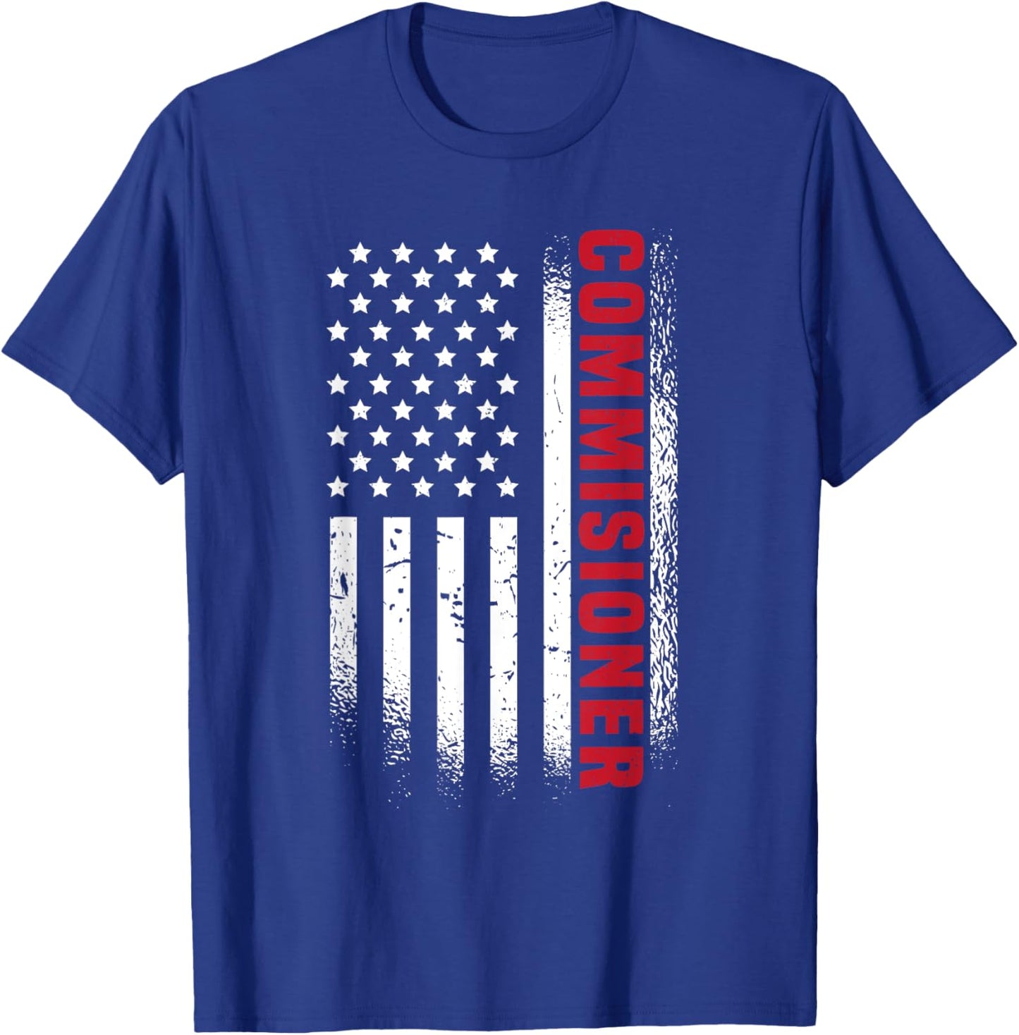 Fantasy Football Commissioner American Flag Fantasy Commish T-Shirt - T-Shirt | Royal