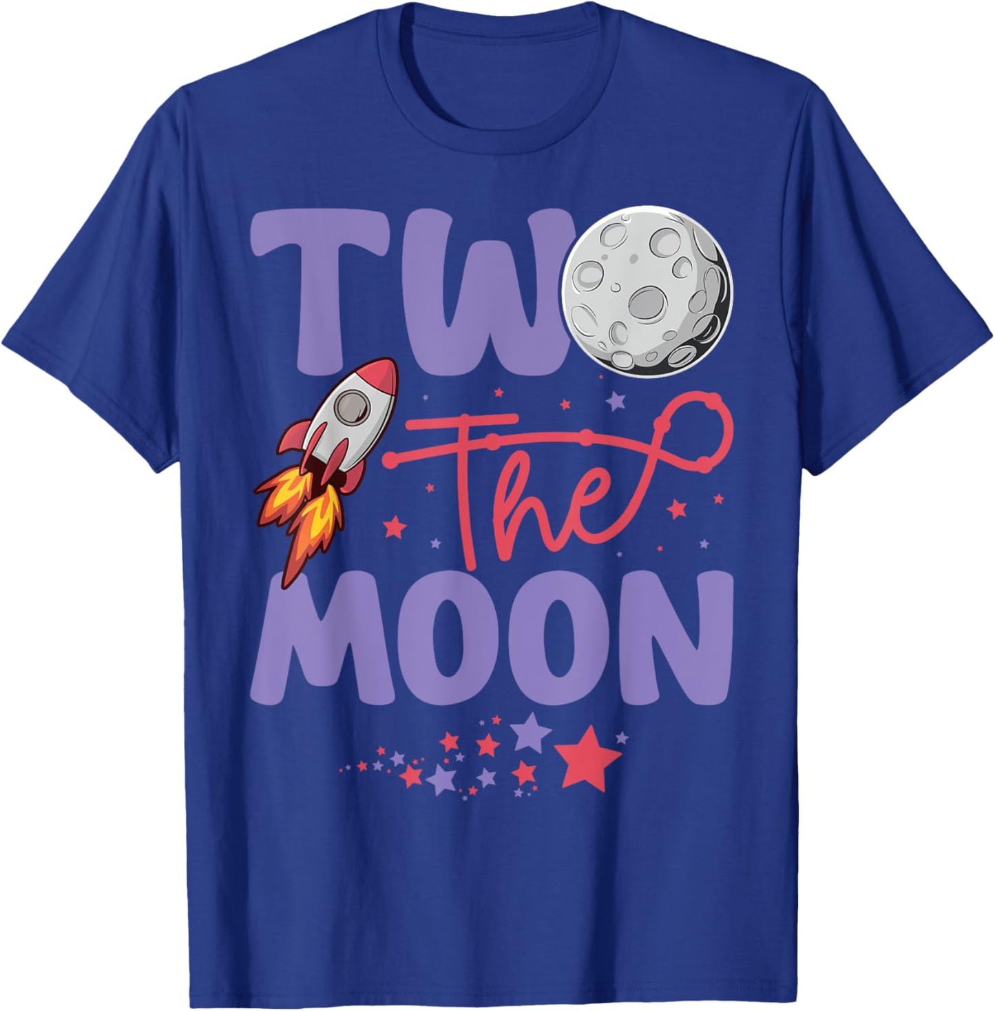 Two The Moon Birthday Outfit Girl 2 Year Old 2nd Birthday T-Shirt - T-Shirt | Royal