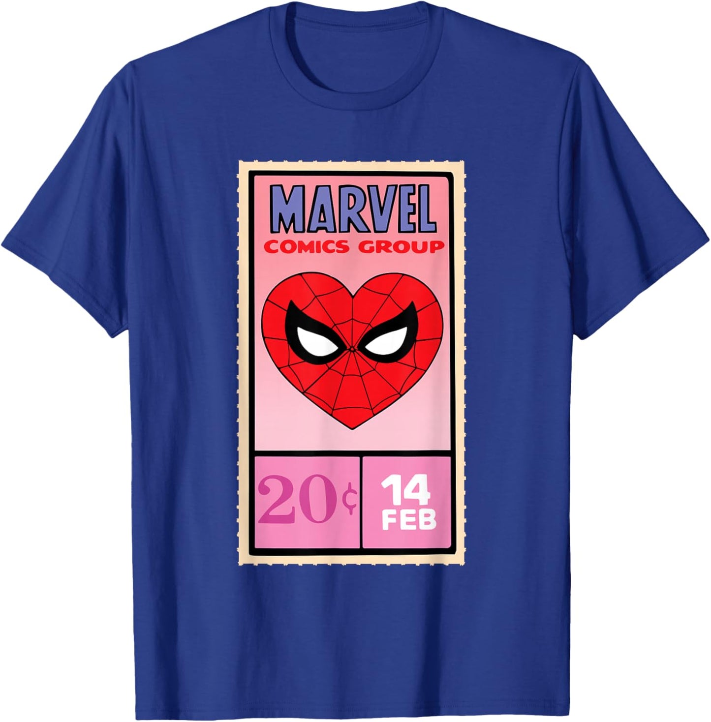 Marvel Retro Comics Valentine’s Day Card Spider-Man Heart T-Shirt - T-Shirt | Royal