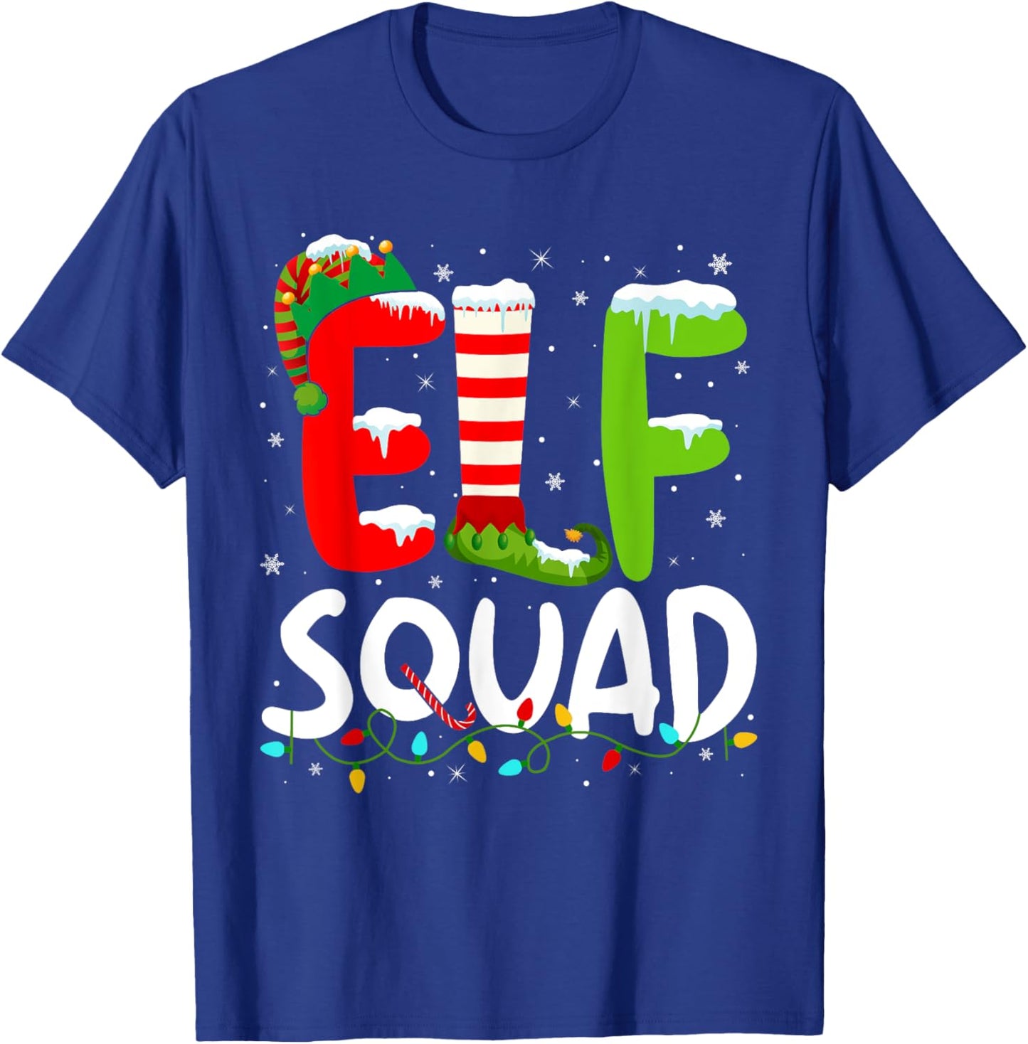 Elf Family Christmas Matching Pajamas Xmas Elf Squad T-Shirt - T-Shirt | Royal