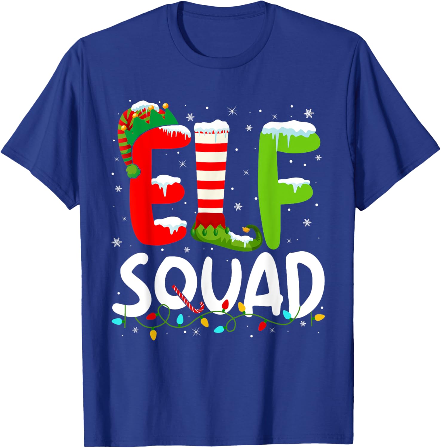 Elf Family Christmas Matching Pajamas Xmas Elf Squad T-Shirt - T-Shirt | Royal