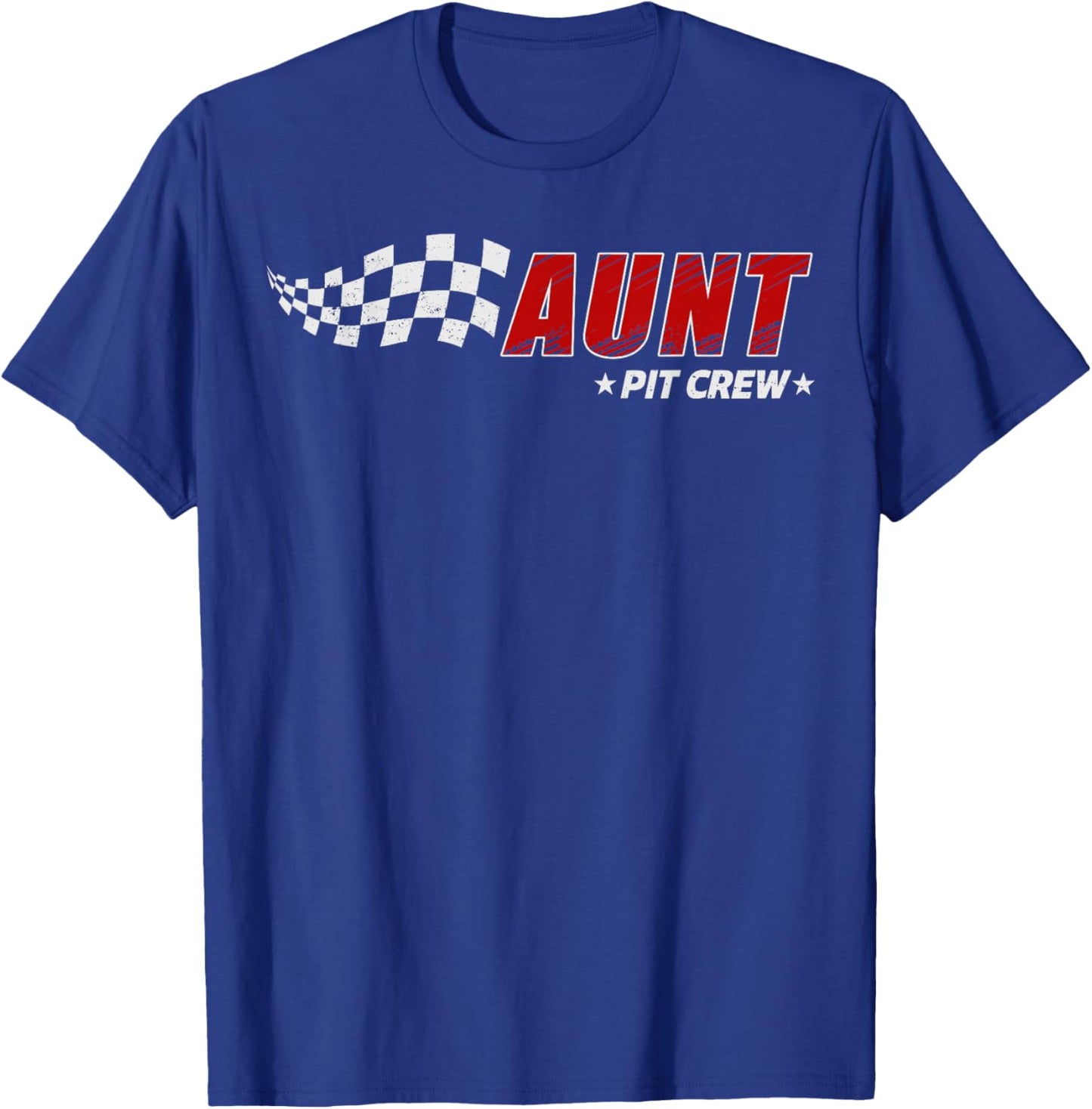 Aunt Pit Crew Race Car Birthday Family Matching Pit Crew T-Shirt - T-Shirt | Royal
