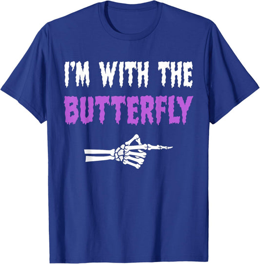 I'm With Butterfly Party Matching Couples Halloween Costume T-Shirt - T-Shirt | Royal