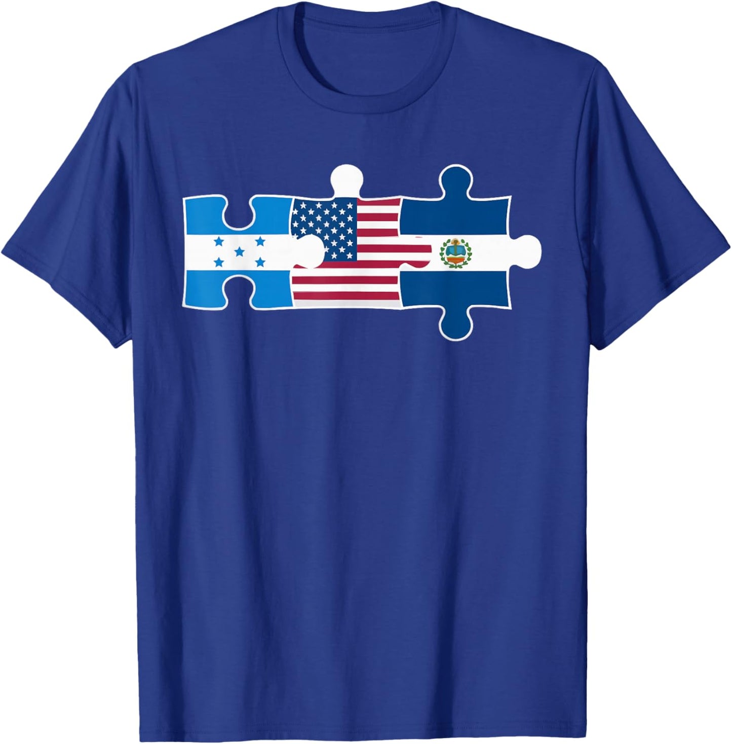 Half Honduran Half Savadorian El Salvador Flag Honduras T-Shirt - T-Shirt | Royal