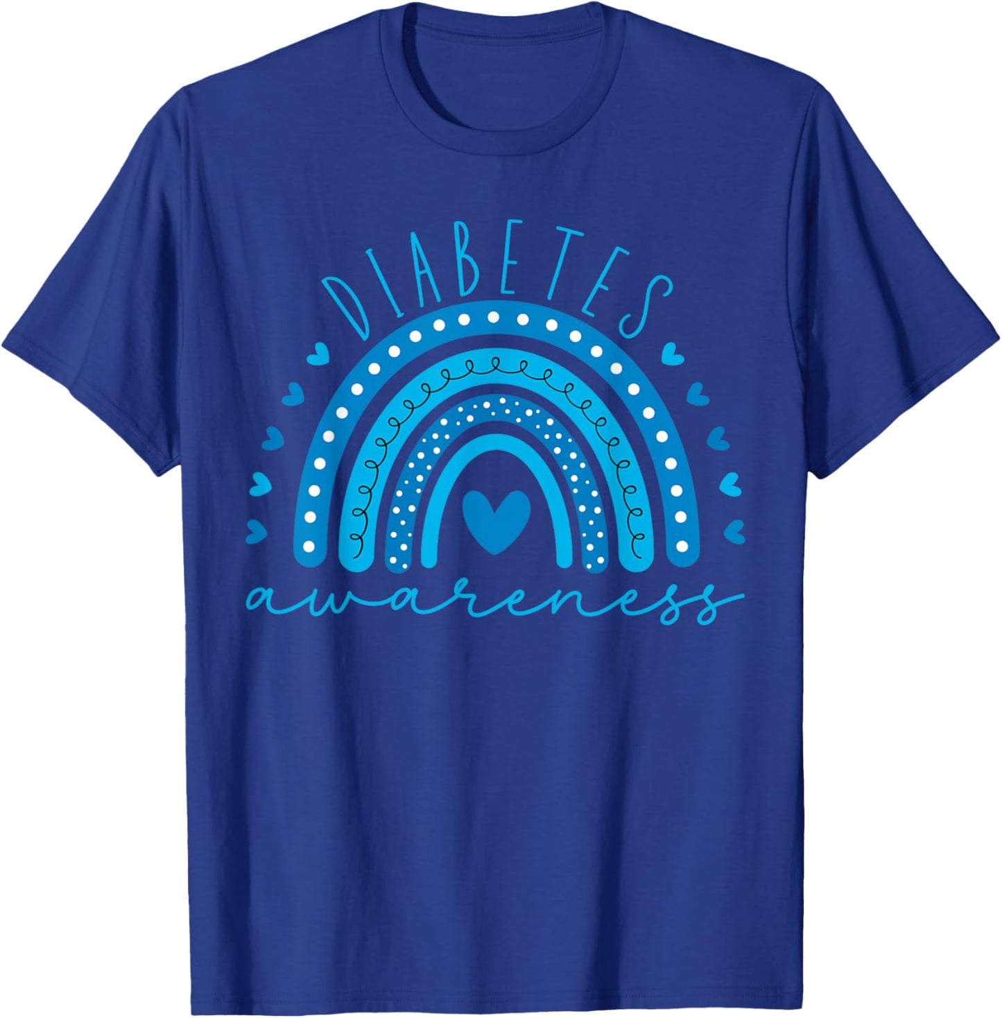 Diabetes Awareness blue Rainbow Diabetic men women Diabetes T-Shirt - T-Shirt | Royal