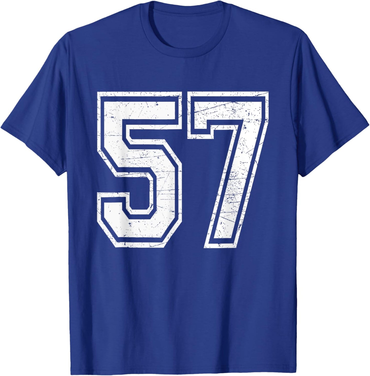 Number 57 Varsity Sports Team Jersey 57th Birthday T-Shirt - T-Shirt | Royal