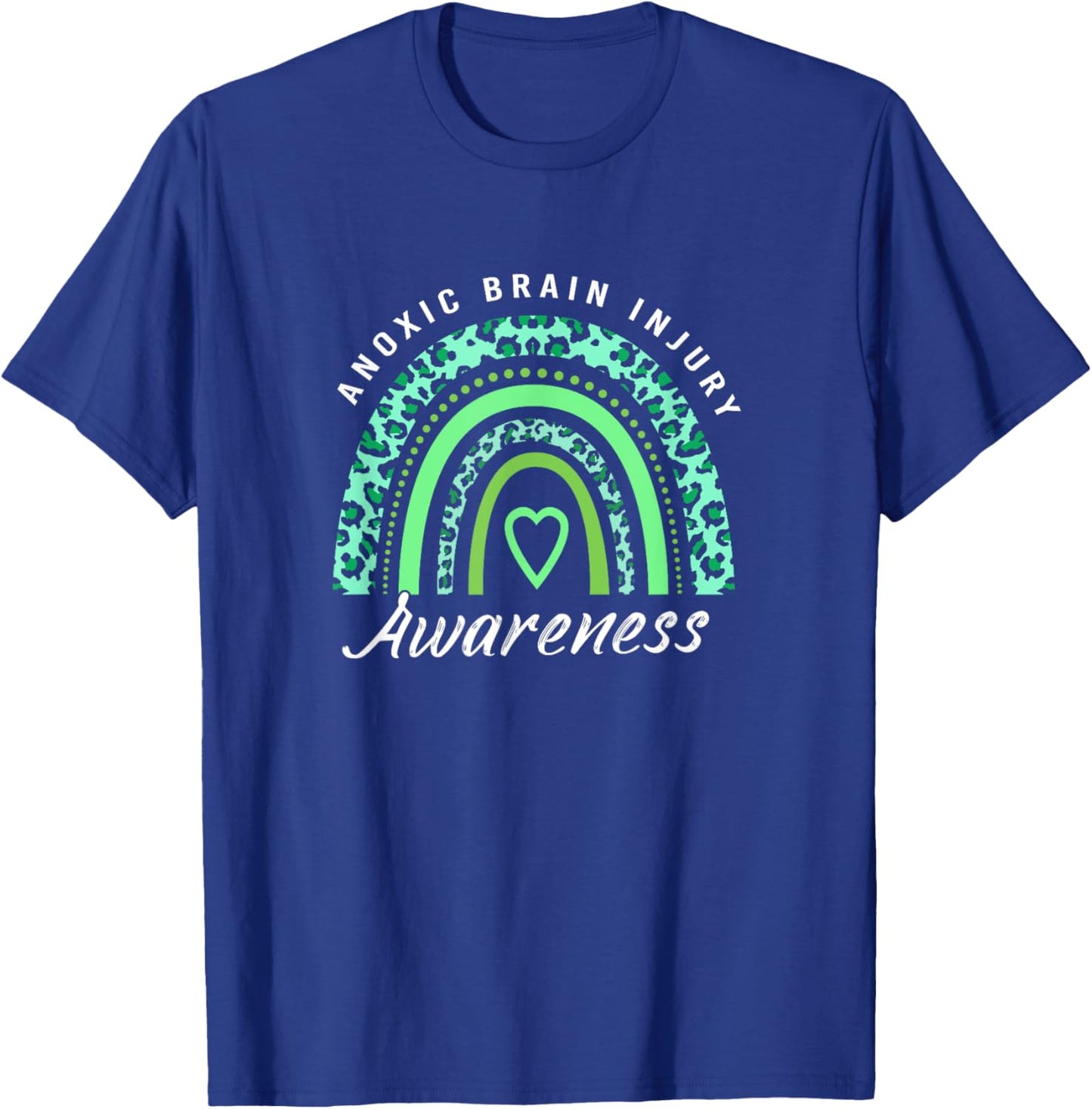 Boho Rainbow Green Anoxic Brain Injury Awareness T-Shirt - T-Shirt | Royal