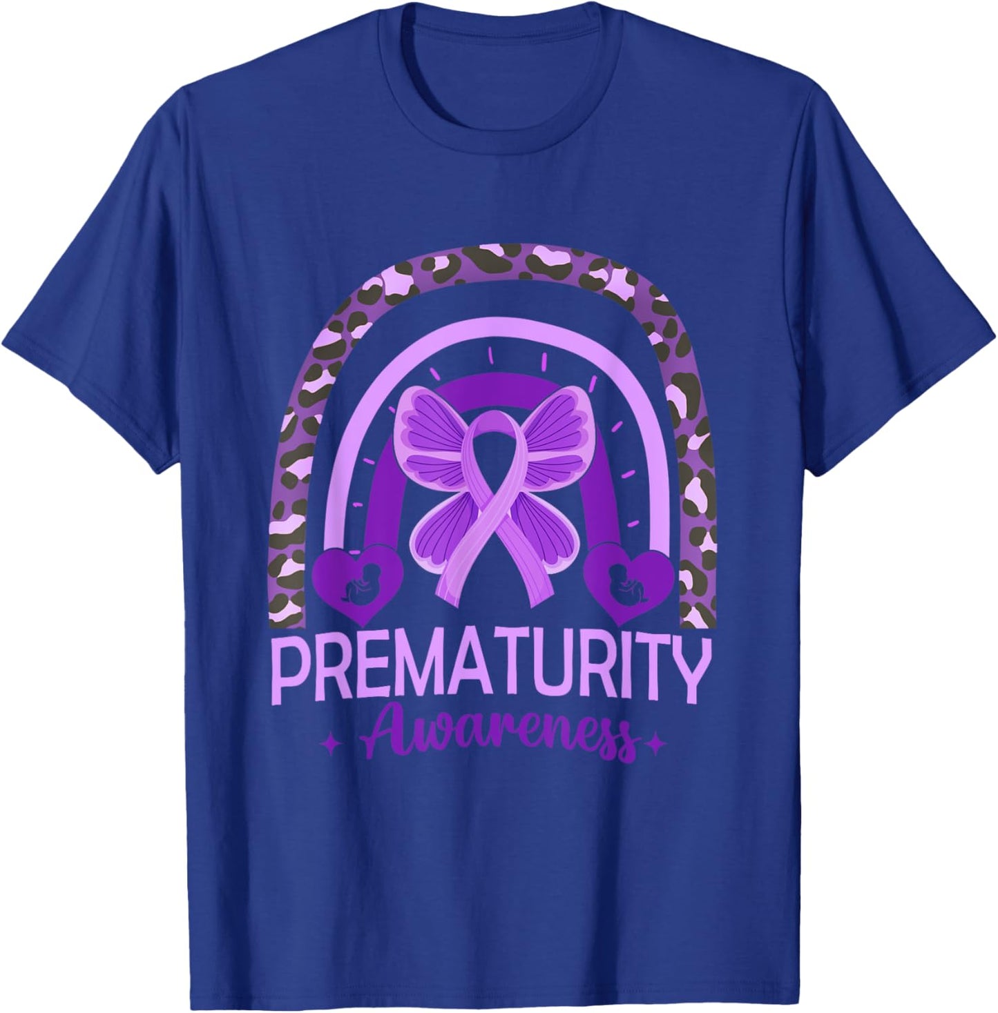 Butterfly Rainbow Preemie Prematurity Awareness Women Kids T-Shirt - T-Shirt | Royal