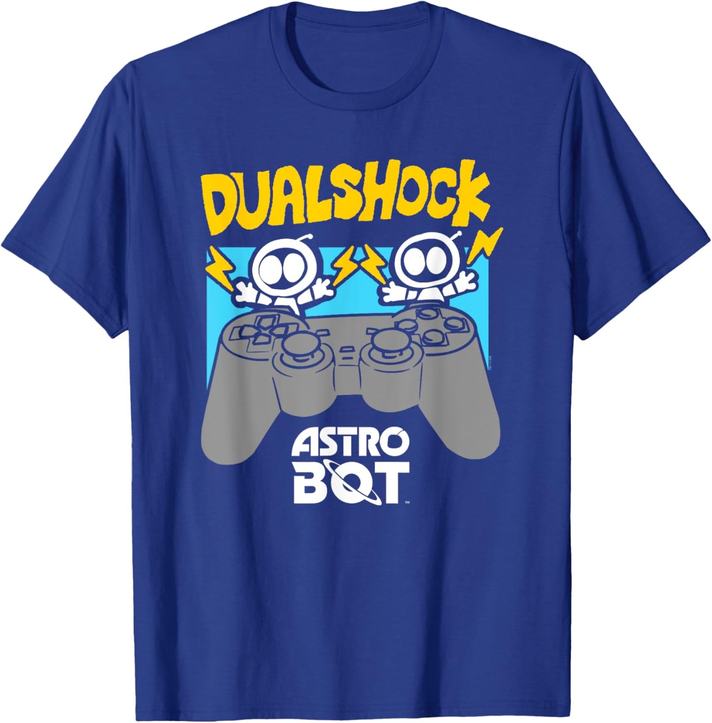 Astro Bot Rescue Mission Game Console Dual Video Game T-Shirt - T-Shirt | Royal