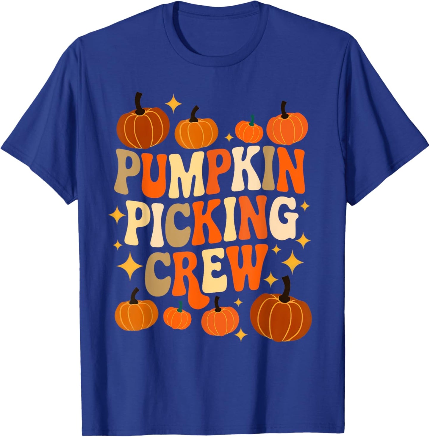 Groovy Pumpkin Picking Crew Matching Family Autumn T-Shirt - T-Shirt | Royal