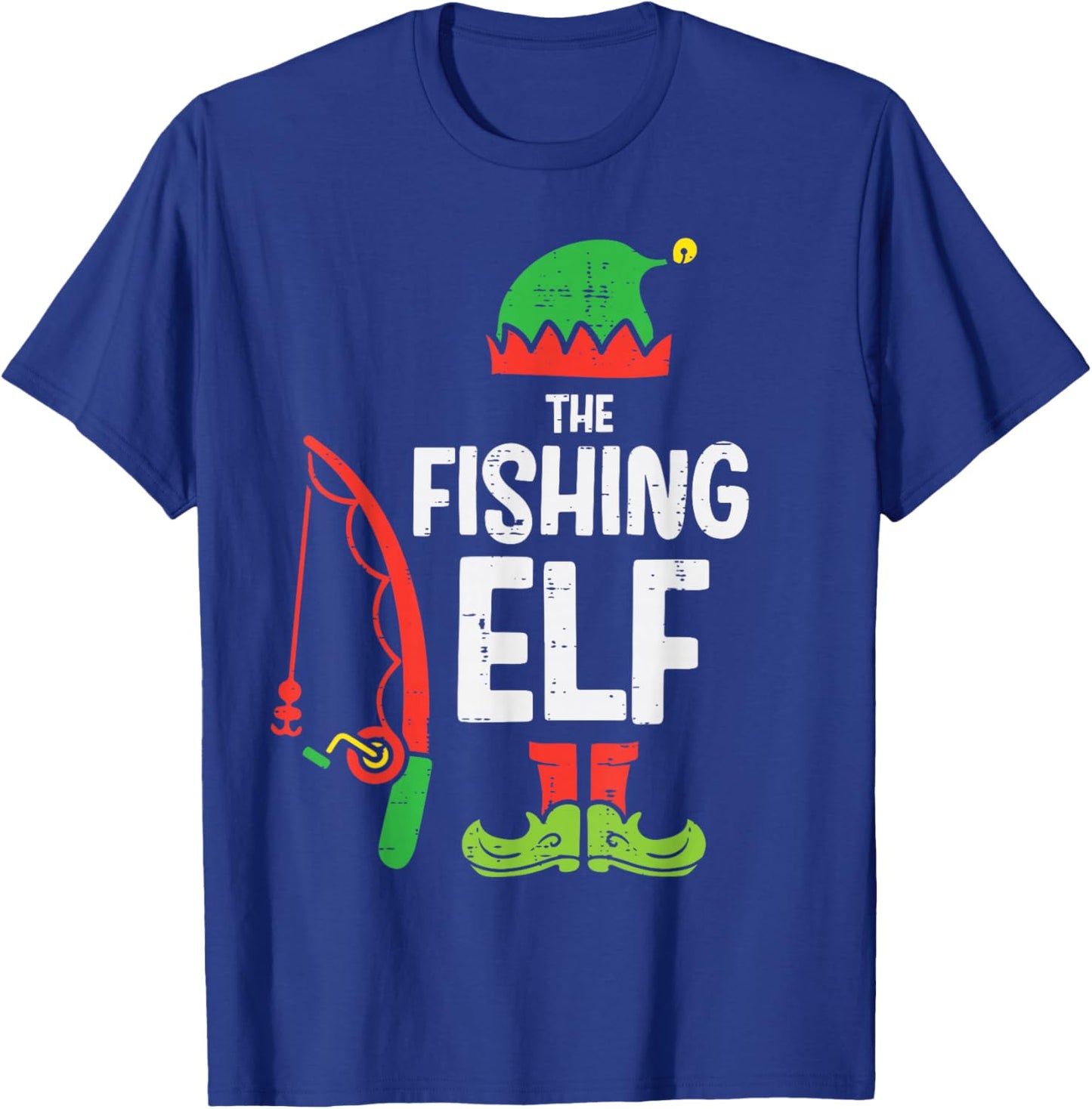 Christmas Fishing Elf Xmas Family Matching Men Boys Kids T-Shirt - T-Shirt | Royal