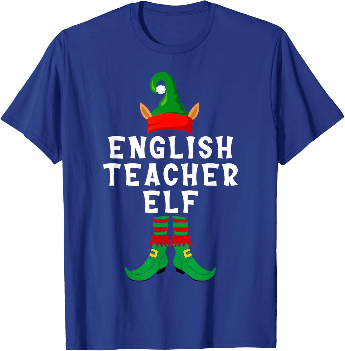 English Teacher Elf Christmas Funny Xmas Matching Family T-Shirt - T-Shirt | Royal