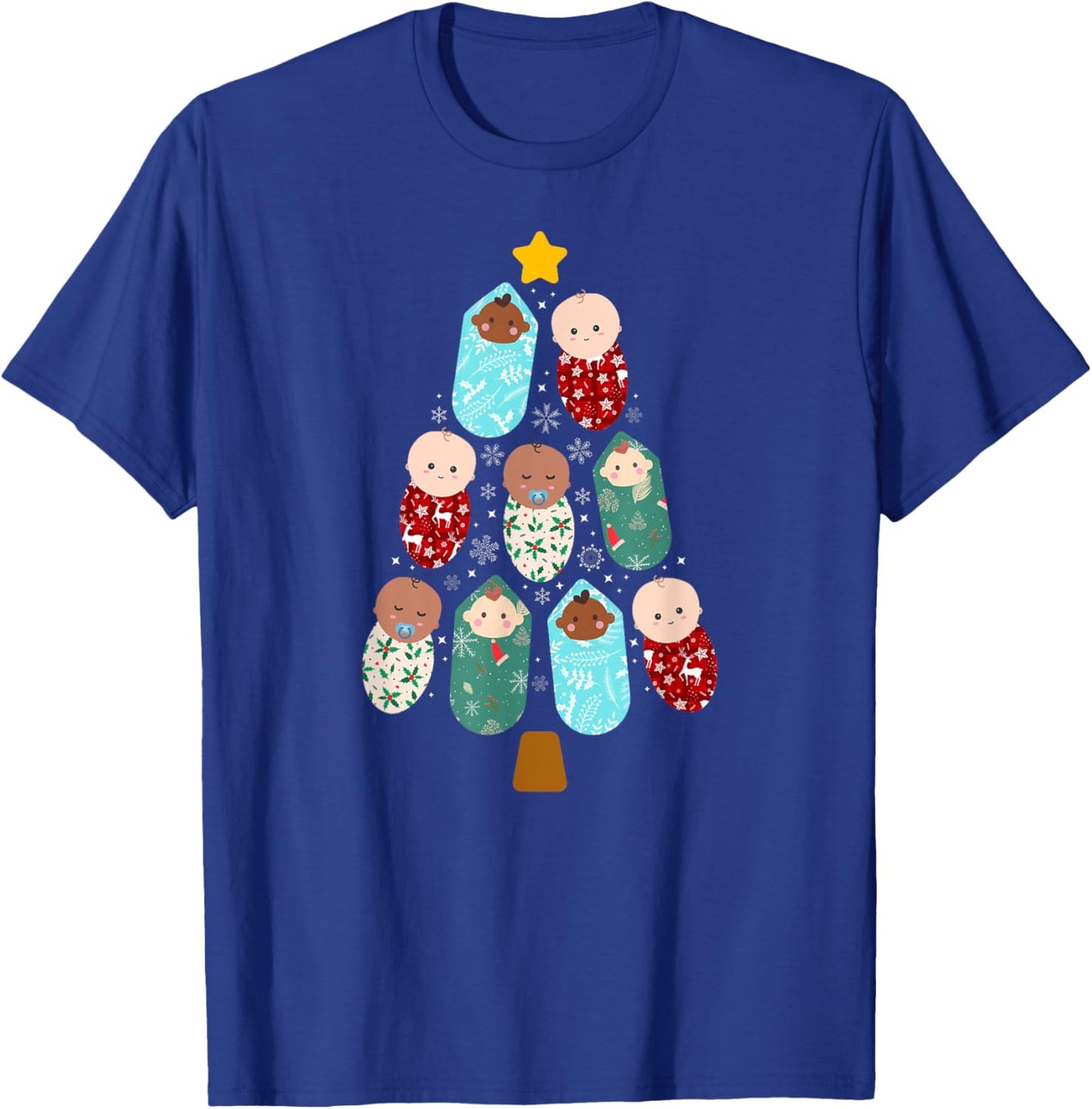 L&D Nurse Christmas Tree Labor And Delivery Nurse Xmas Party T-Shirt - T-Shirt | Royal