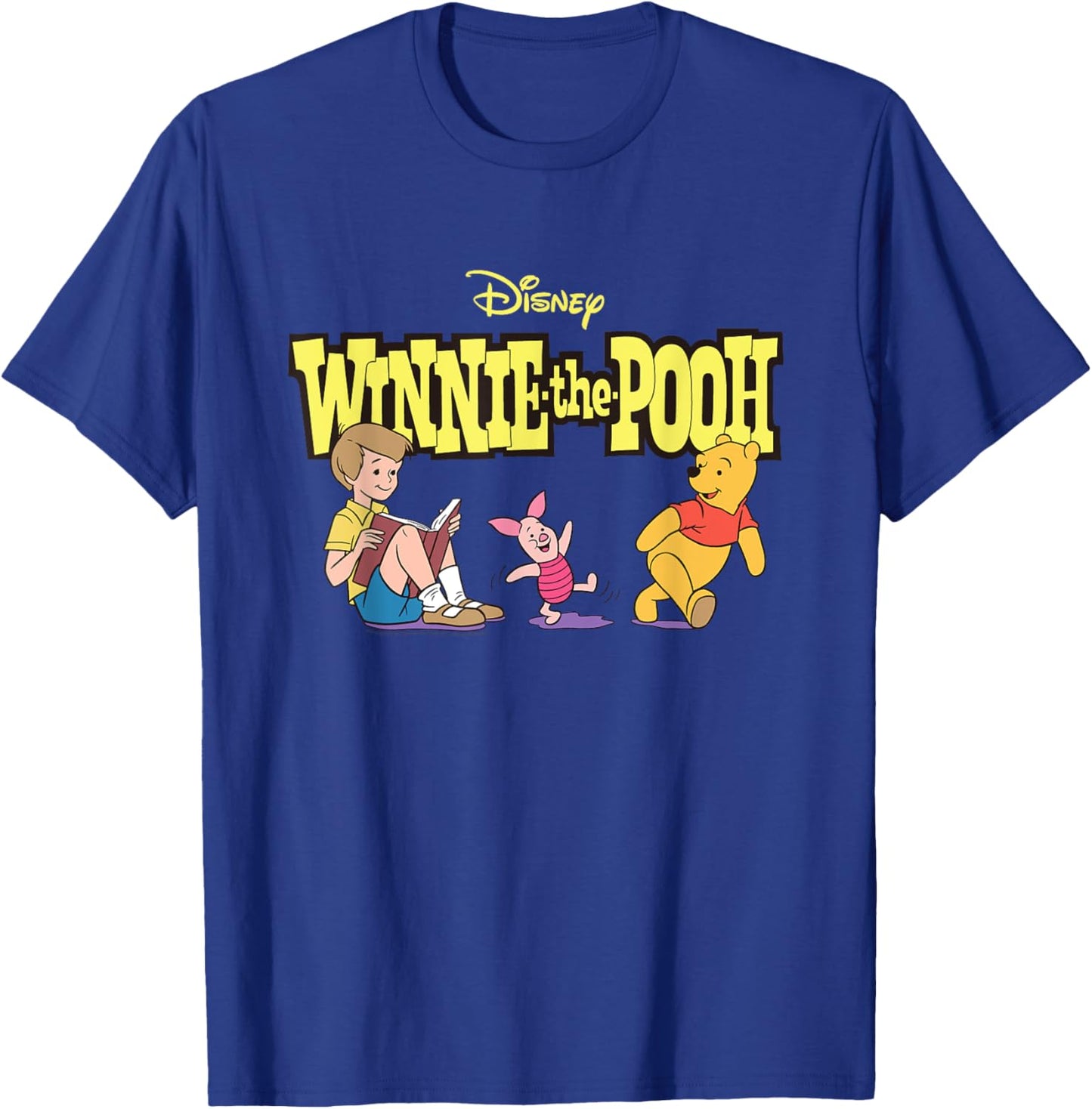 Disney Winnie the Pooh Piglet & Christopher Robin with Logo T-Shirt - T-Shirt | Royal