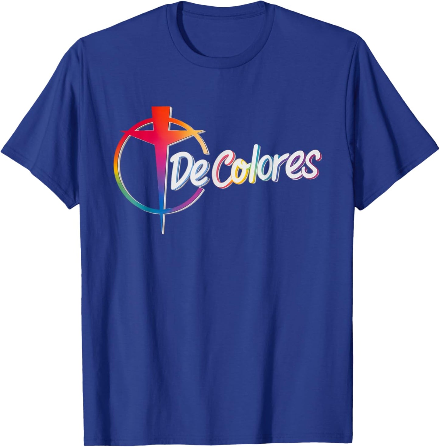 DeColores Cursillo Rainbow Rooster Catholic T-Shirt - T-Shirt | Royal
