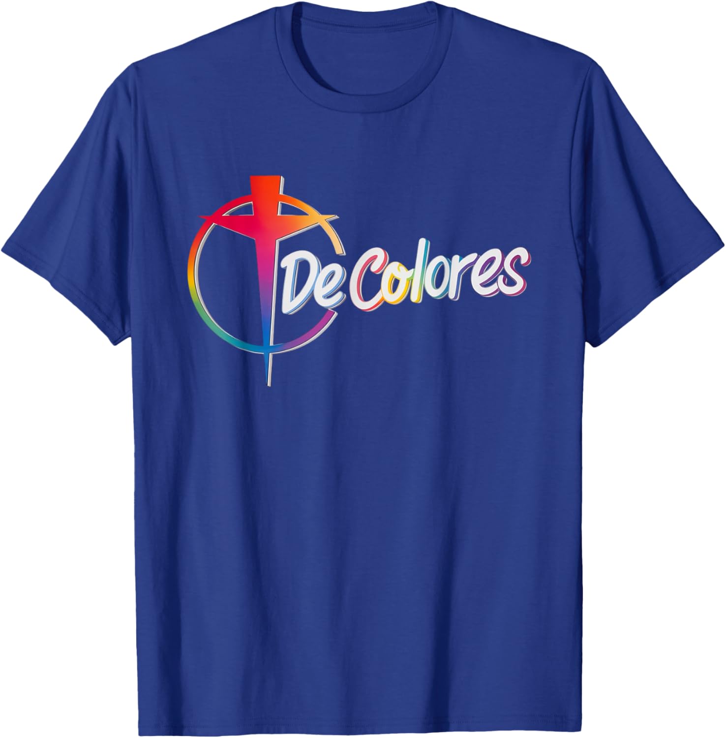 DeColores Cursillo Rainbow Rooster Catholic T-Shirt - T-Shirt | Royal