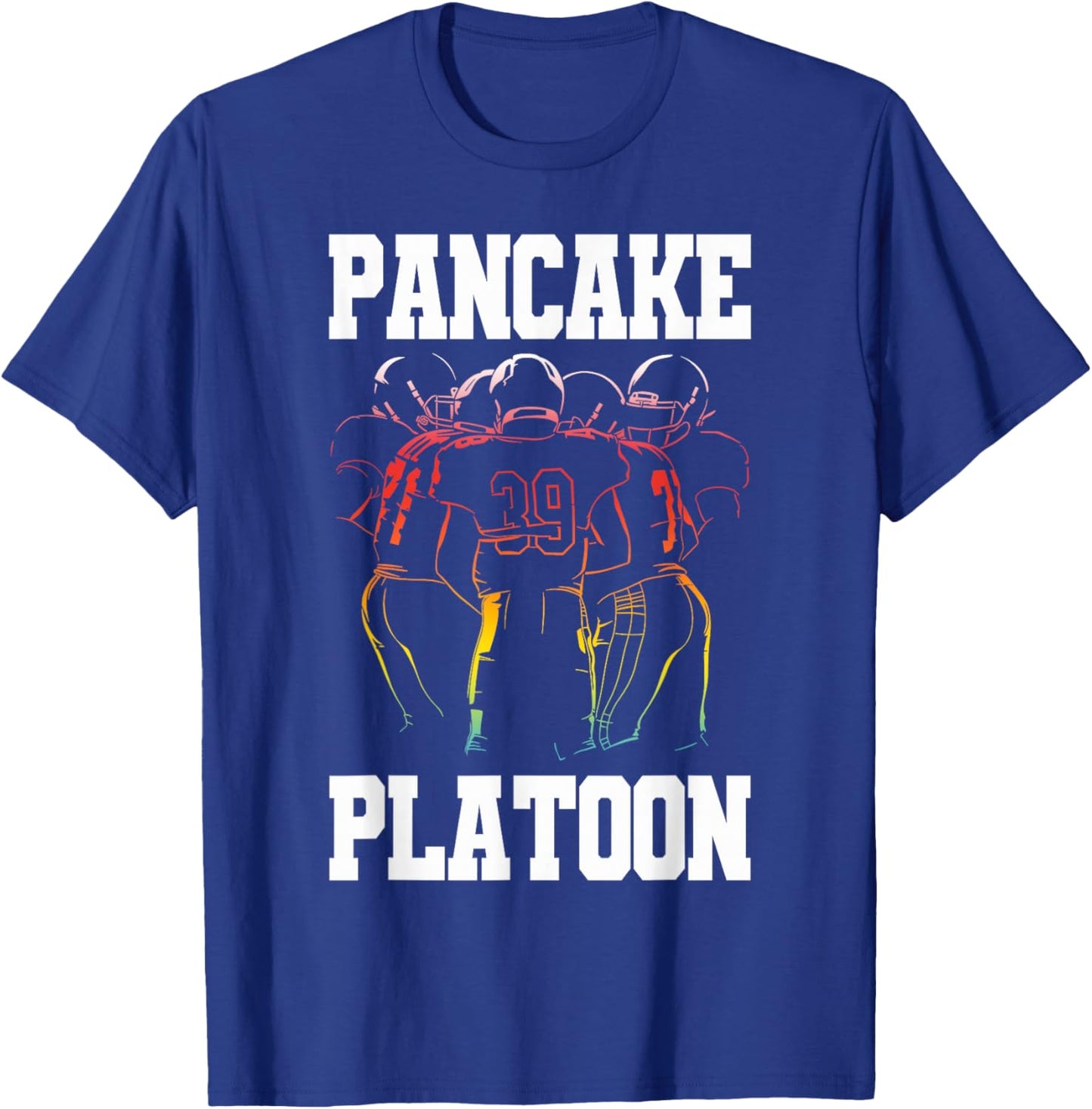 Lineman Pancake Platoon Funny Football Player T-Shirt - T-Shirt | Royal