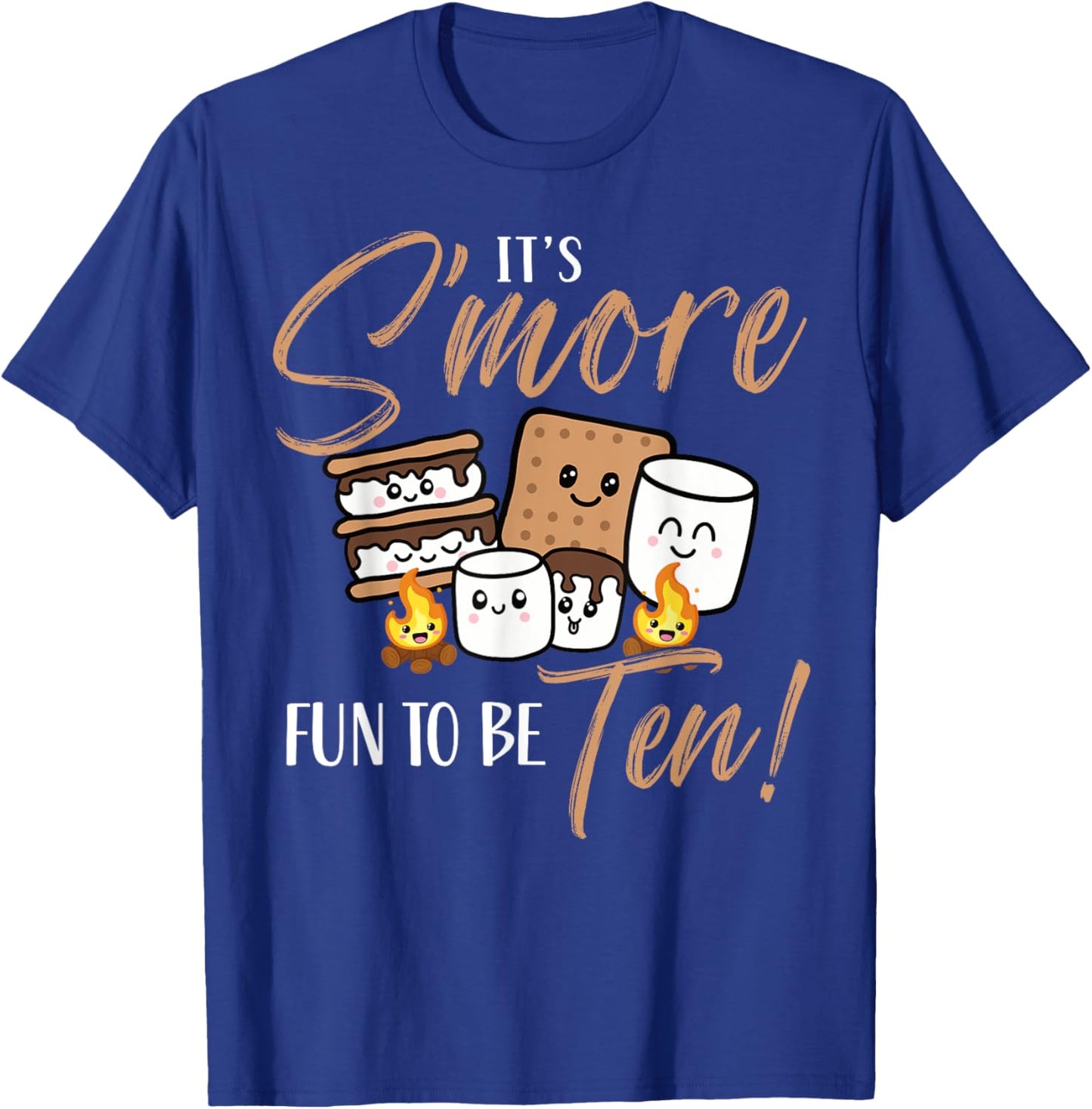 Birthday Campfire Marshmallow It's S'more Fun To Be Ten 10th T-Shirt - T-Shirt | Royal