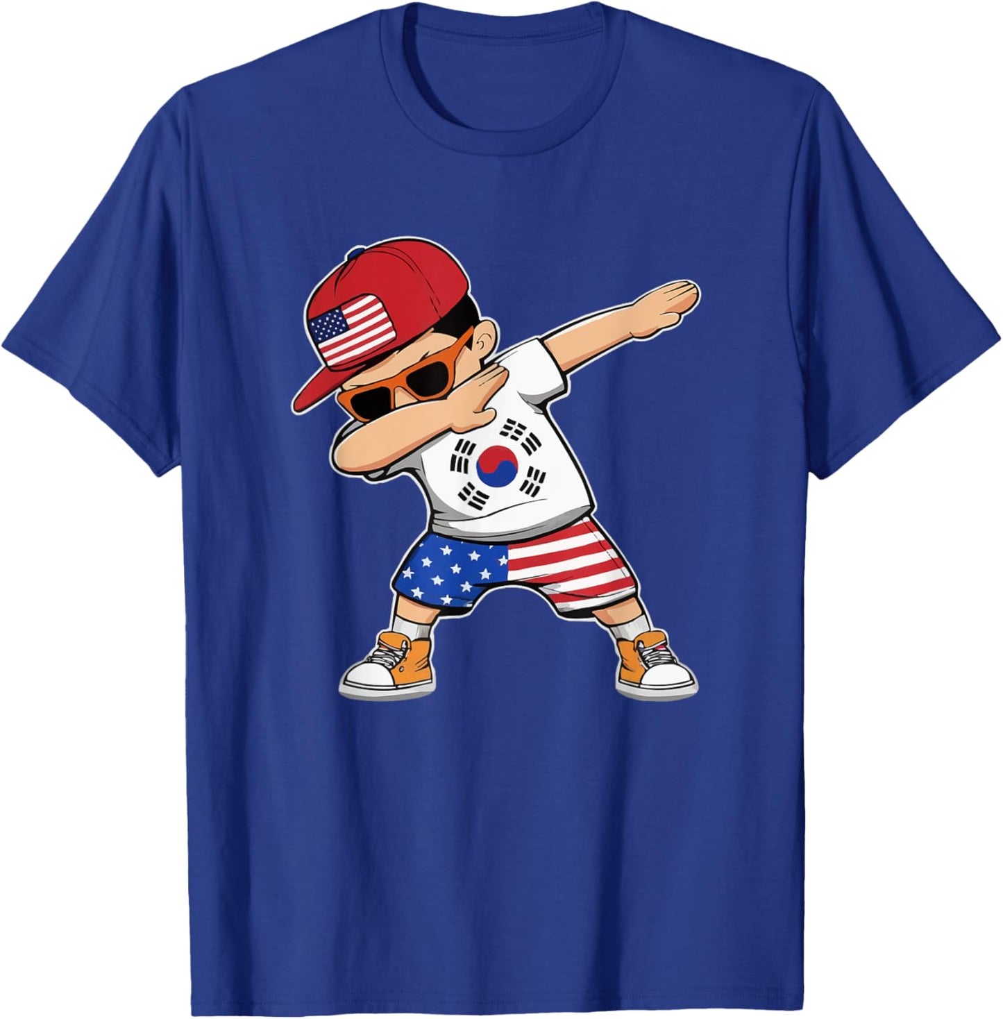 Half Korean Half American USA Flag South Korea America T-Shirt - T-Shirt | Royal