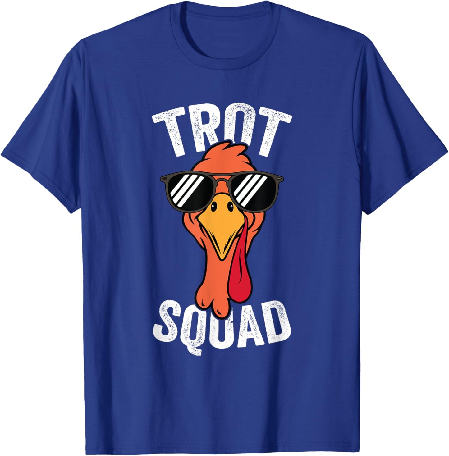Running Turkey Sunglasses Trot Squad Thanksgiving T-Shirt - T-Shirt | Royal