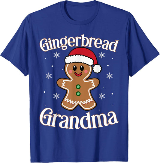 Gingerbread Grandma Christmas Holiday Cheer Festive Design T-Shirt - T-Shirt | Royal