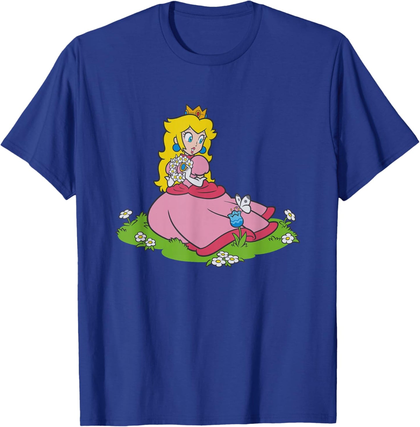 Super Mario Bros Princess Peach & Butterfly Portrait T-Shirt - T-Shirt | Royal