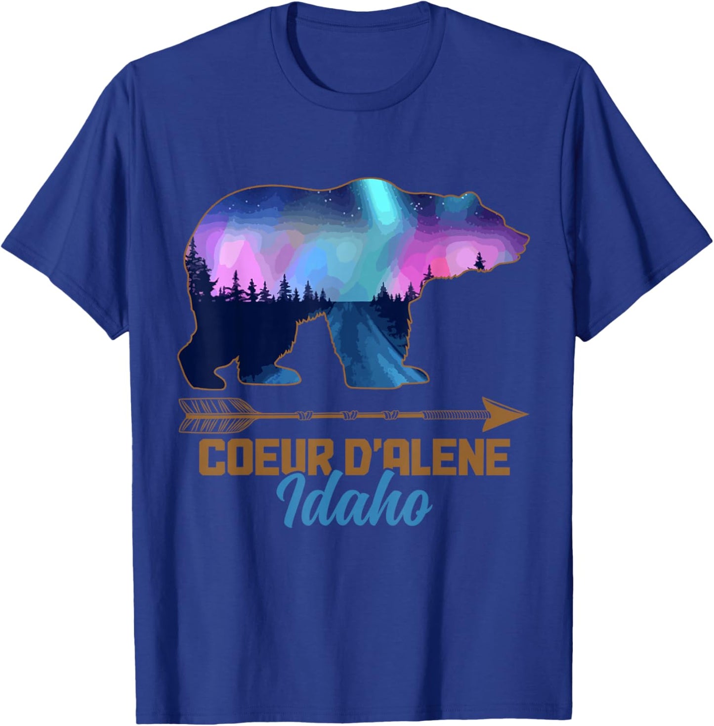Coeur D'Alene Idaho Bear Pride Vintage Souvenir T-Shirt - T-Shirt | Royal