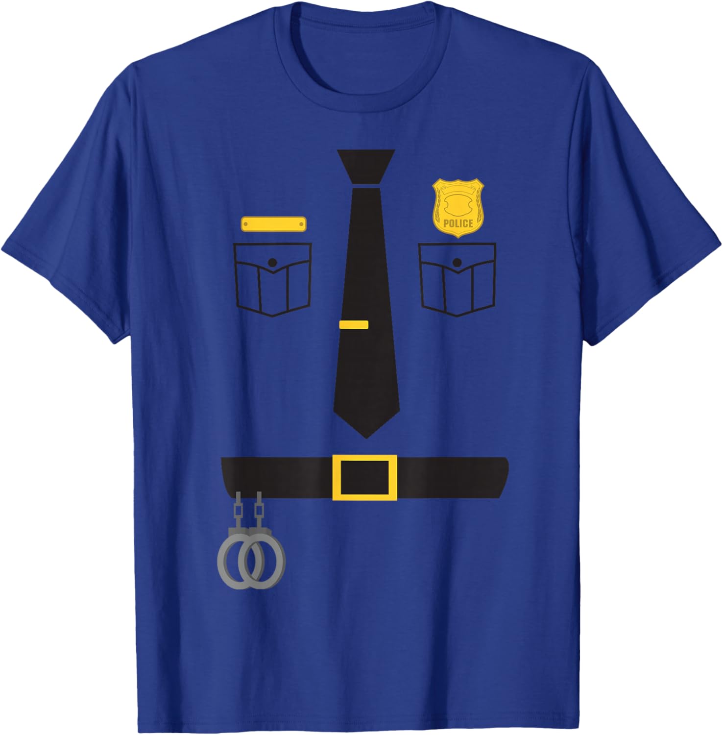 Cool Police Officer Costume Women Boys Cop Policeman T-Shirt - T-Shirt | Royal