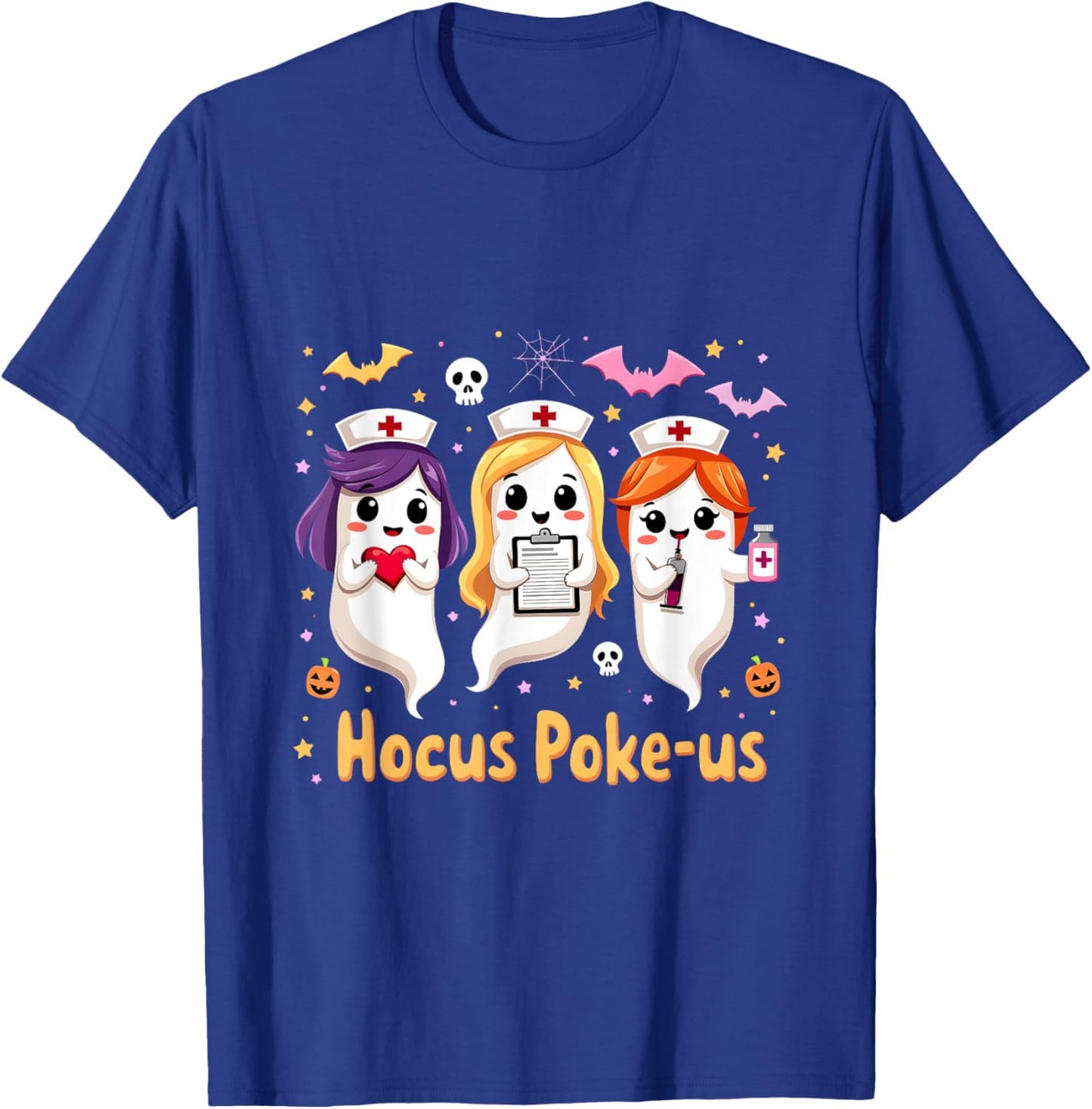 Funny Halloween Nurse Nursing Hocus Poke-Us Witches Nurse T-Shirt - T-Shirt | Royal