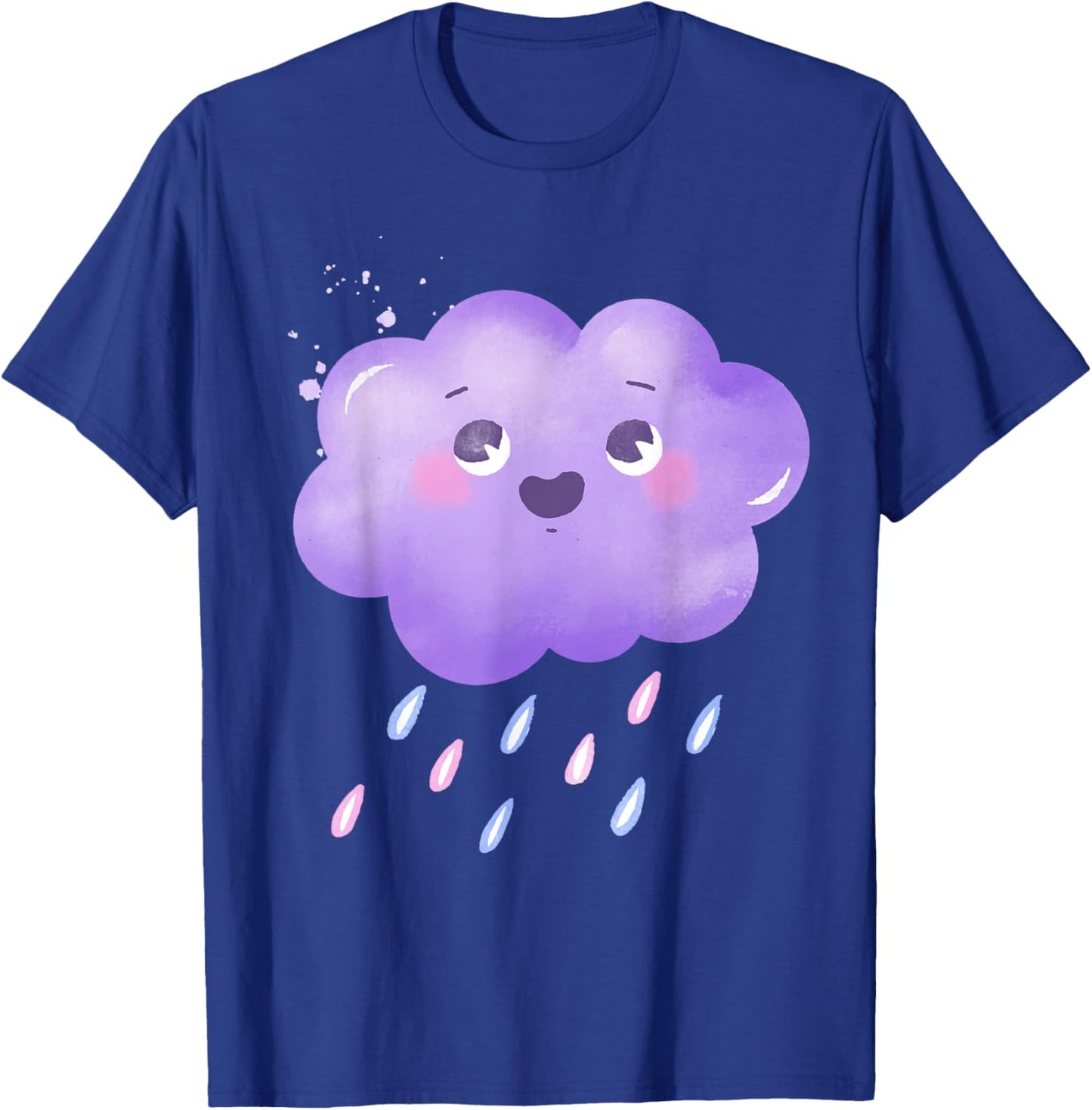 Funny Purple Clouds Rain Drop Boy Girl Kids T-Shirt - T-Shirt | Royal