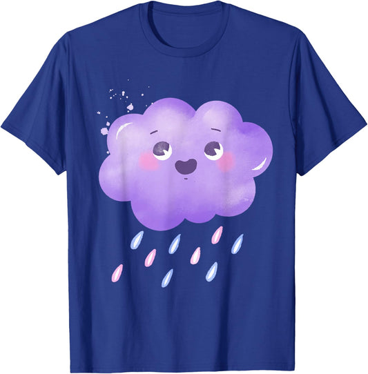 Funny Purple Clouds Rain Drop Boy Girl Kids T-Shirt - T-Shirt | Royal