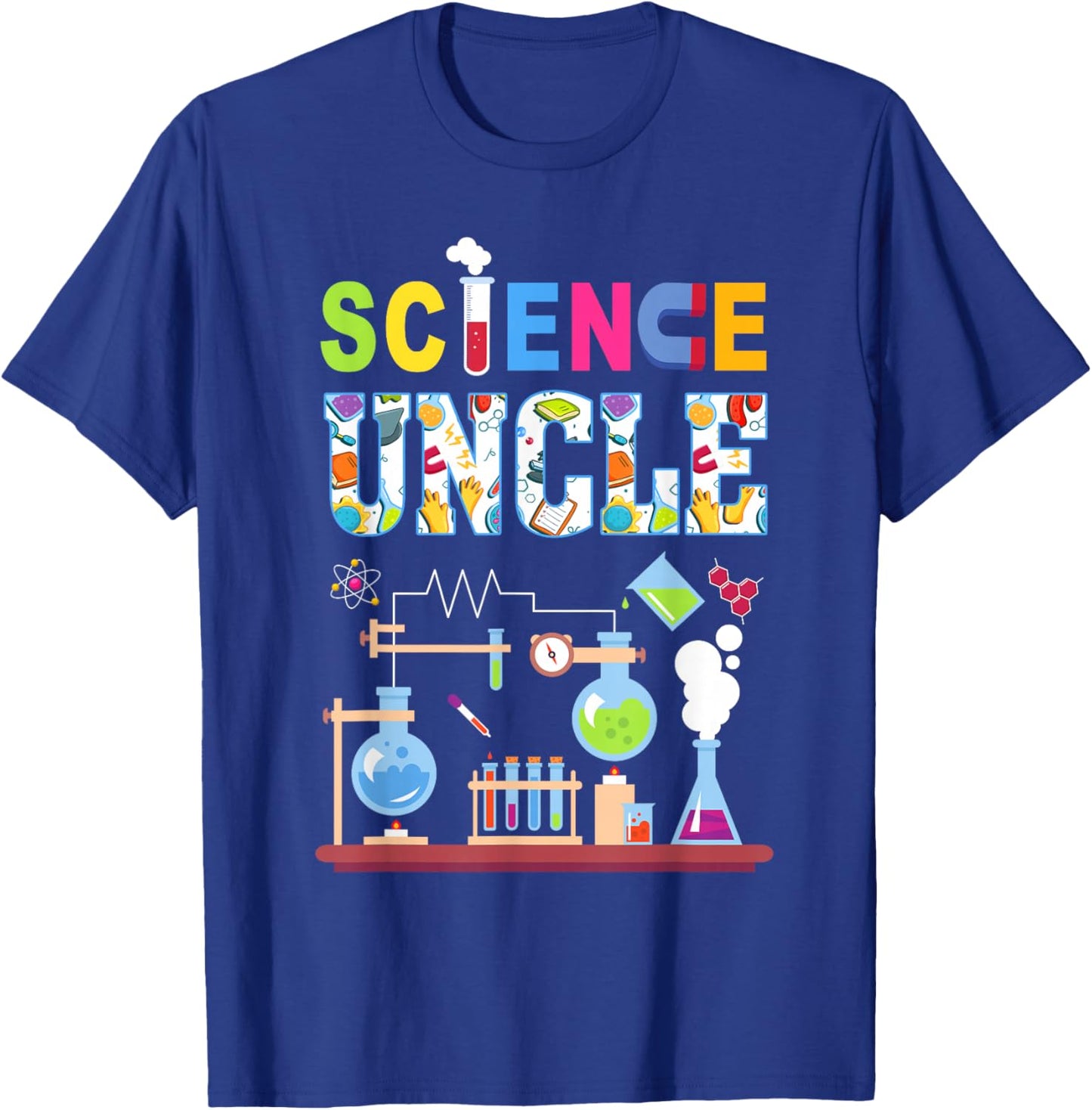 Science Uncle Family Science Birthday Party Matching T-Shirt - T-Shirt | Royal