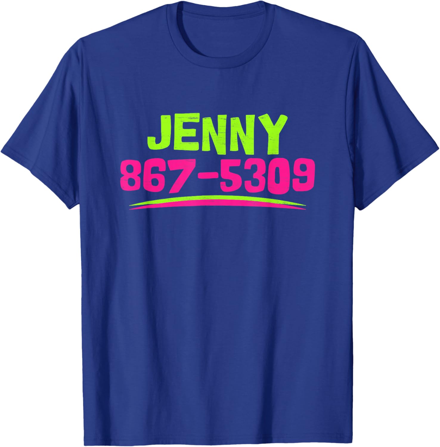 Nostalgic Jenny Phone Number 867-5309 Funny 80s Retro Music T-Shirt - T-Shirt | Royal