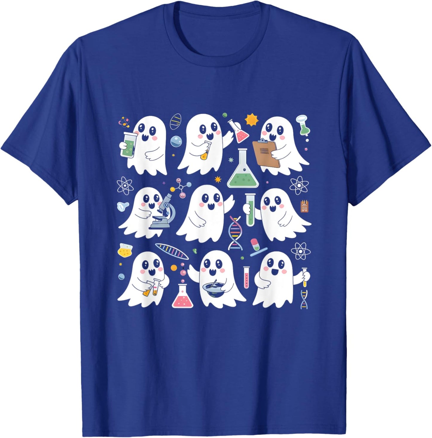 Ghost Science Teacher Chemistry Laboratory Halloween Costume T-Shirt - T-Shirt | Royal