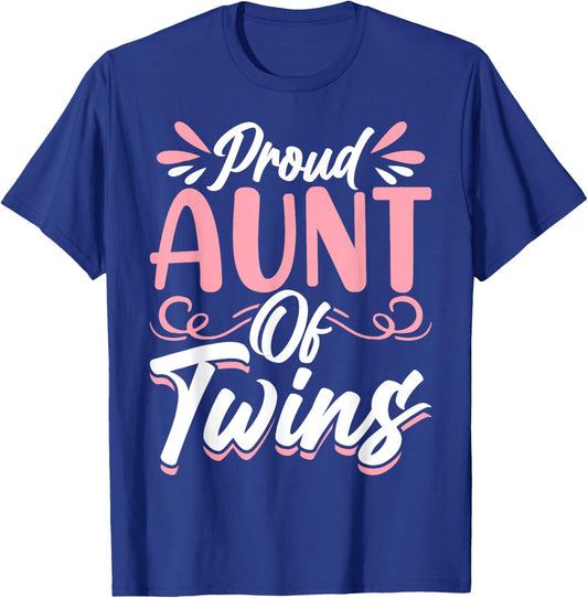 Proud Aunt Of Twins Best Auntie Ever T-Shirt - T-Shirt | Royal