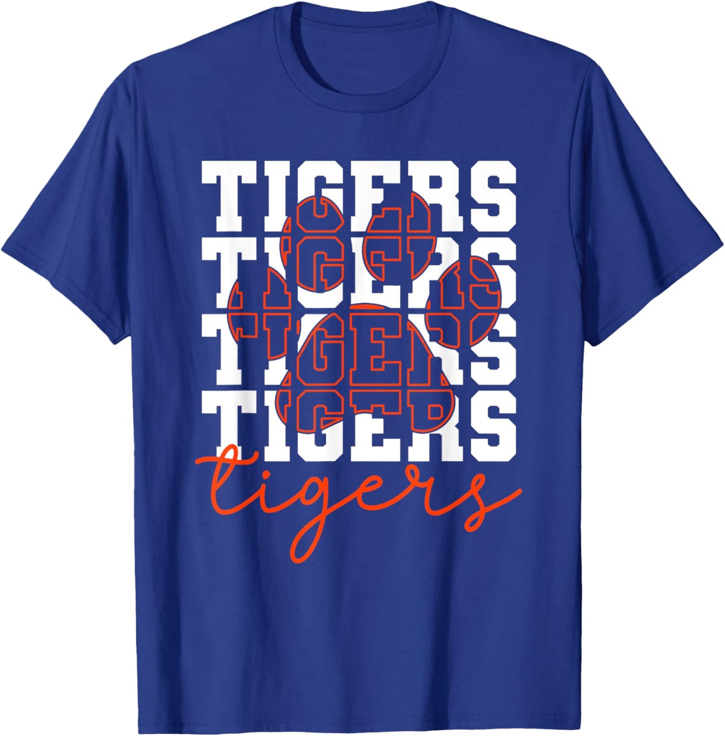 Vintage Tigers School Sports Name Spirit Women Kids T-Shirt - T-Shirt | Royal